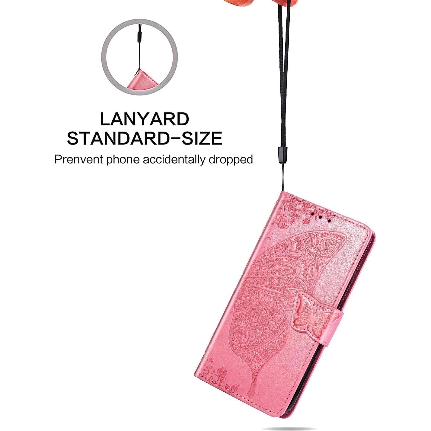 Funda billetera DAMONDY para Cricket Icon 6 - Rosa, cuero PU