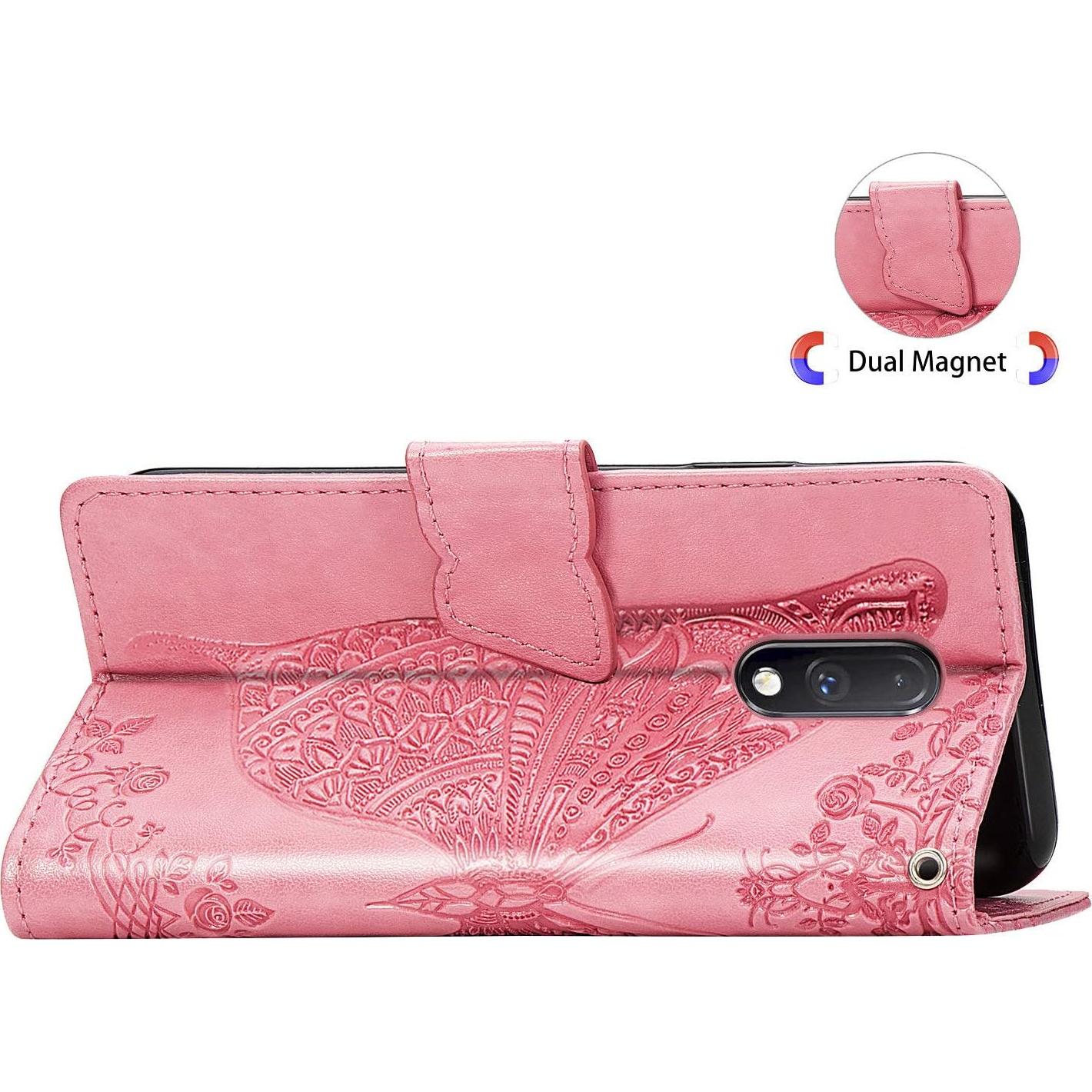Funda billetera DAMONDY para Cricket Icon 6 - Rosa, cuero PU