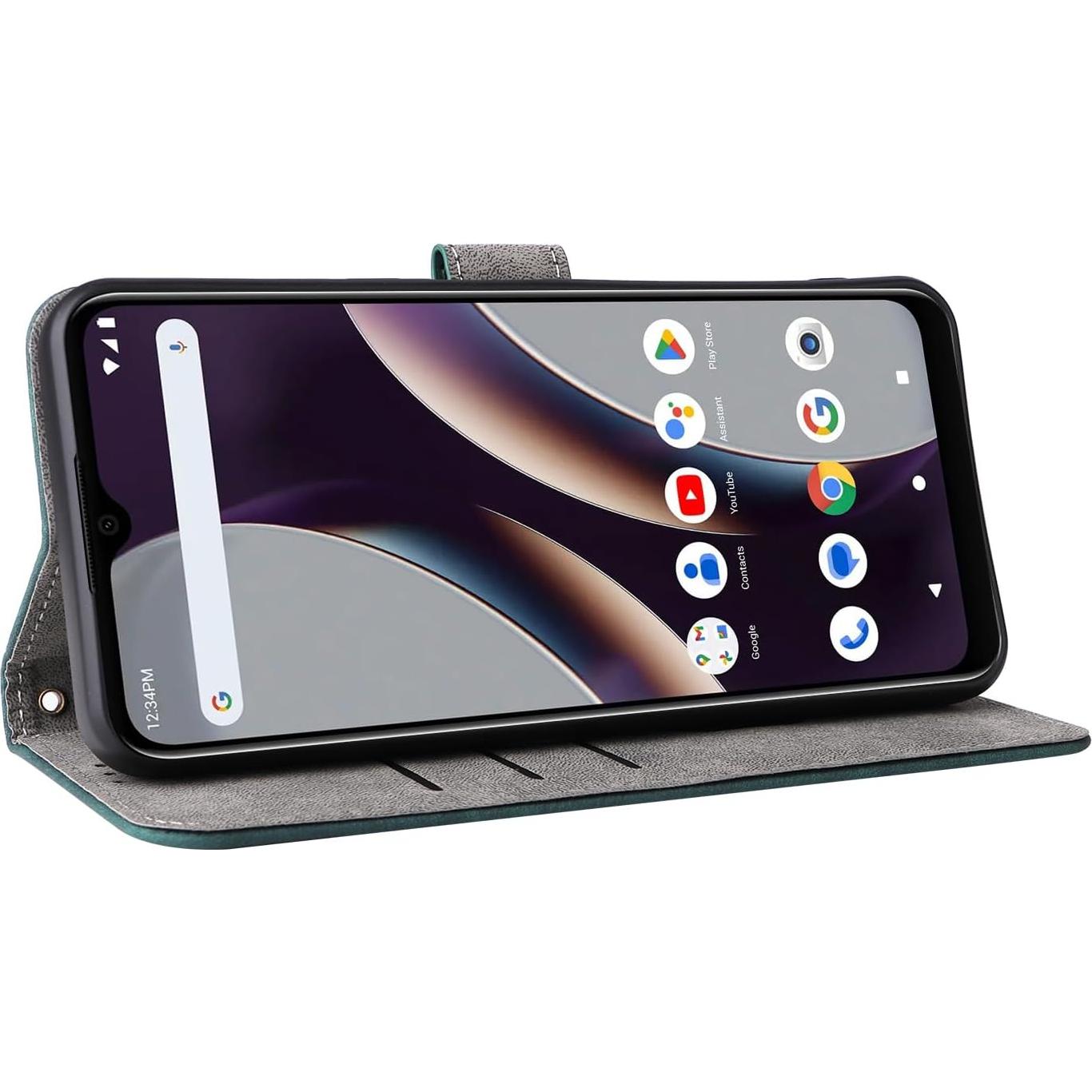 Funda Cartera IUQXU para Cricket Outlast Verde con Bloqueo RFID