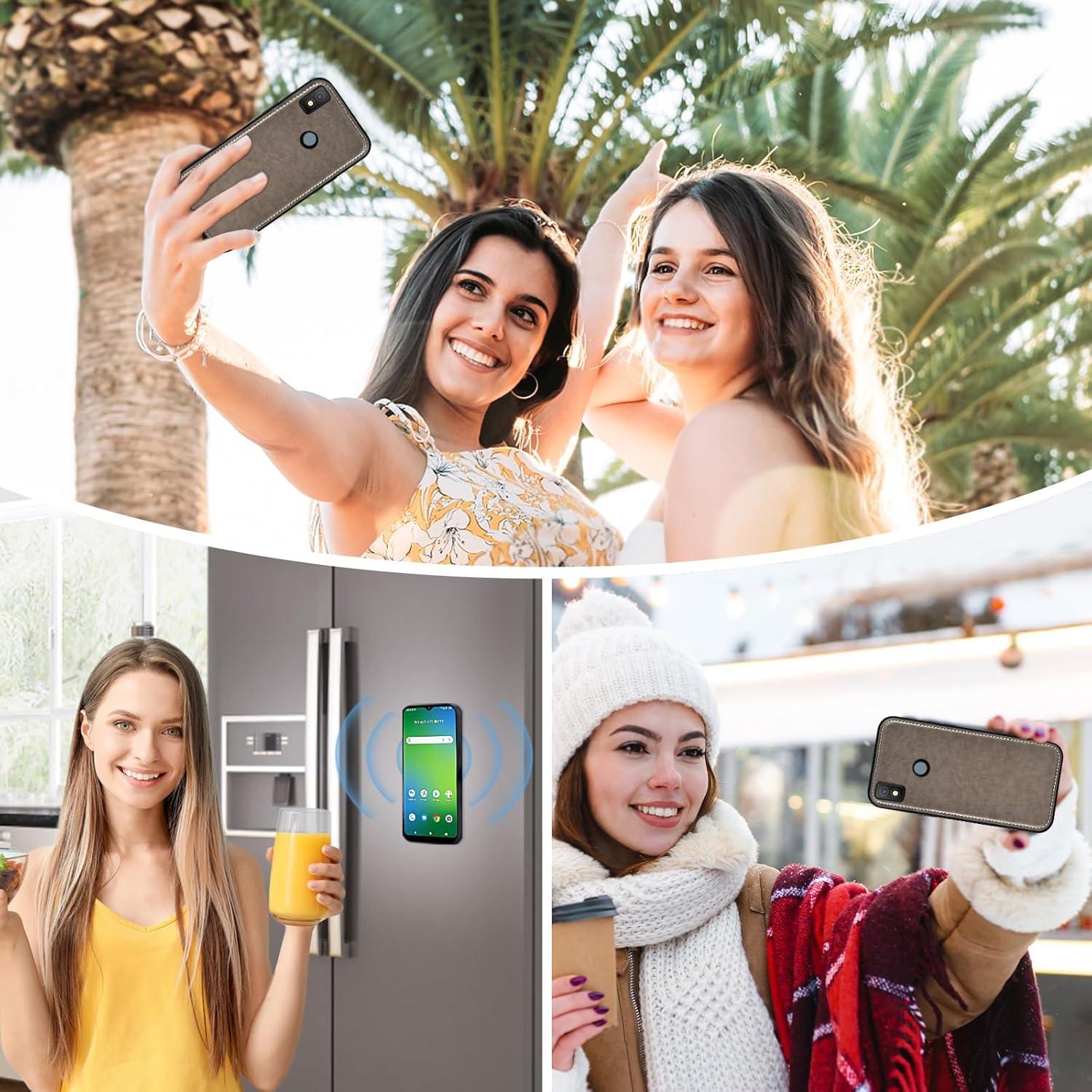 Funda de teléfono Asuwish para Cricket Icon 4 con cartera gris