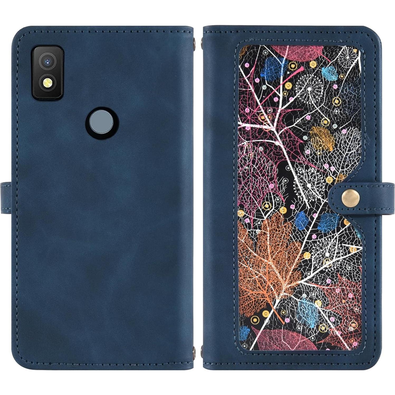 Funda Asuwish para Cricket Icon 4 con billetera y protector