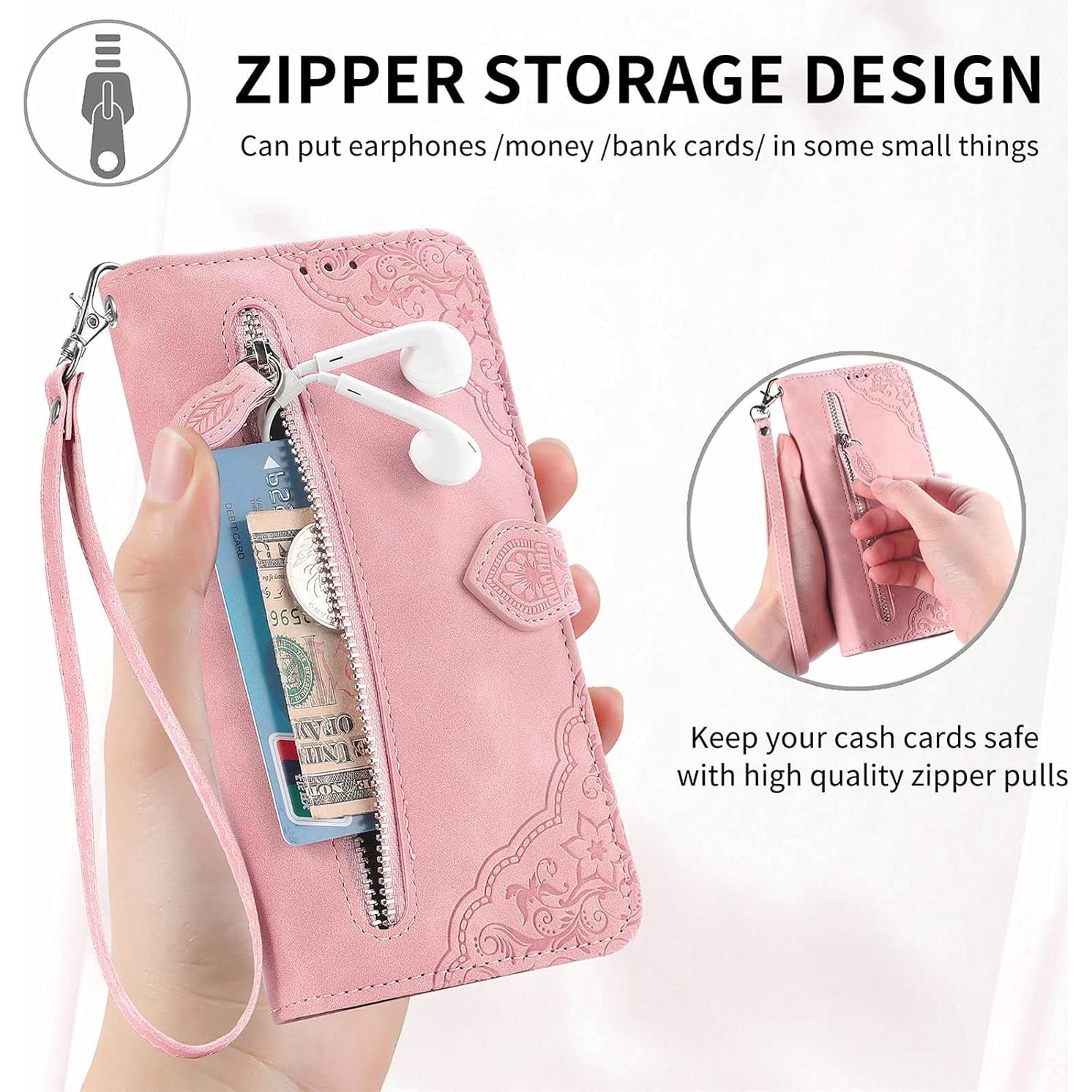 Funda de Cartera DAMONDY para Cricket Outlast - Rosa, 7 Tarjetas