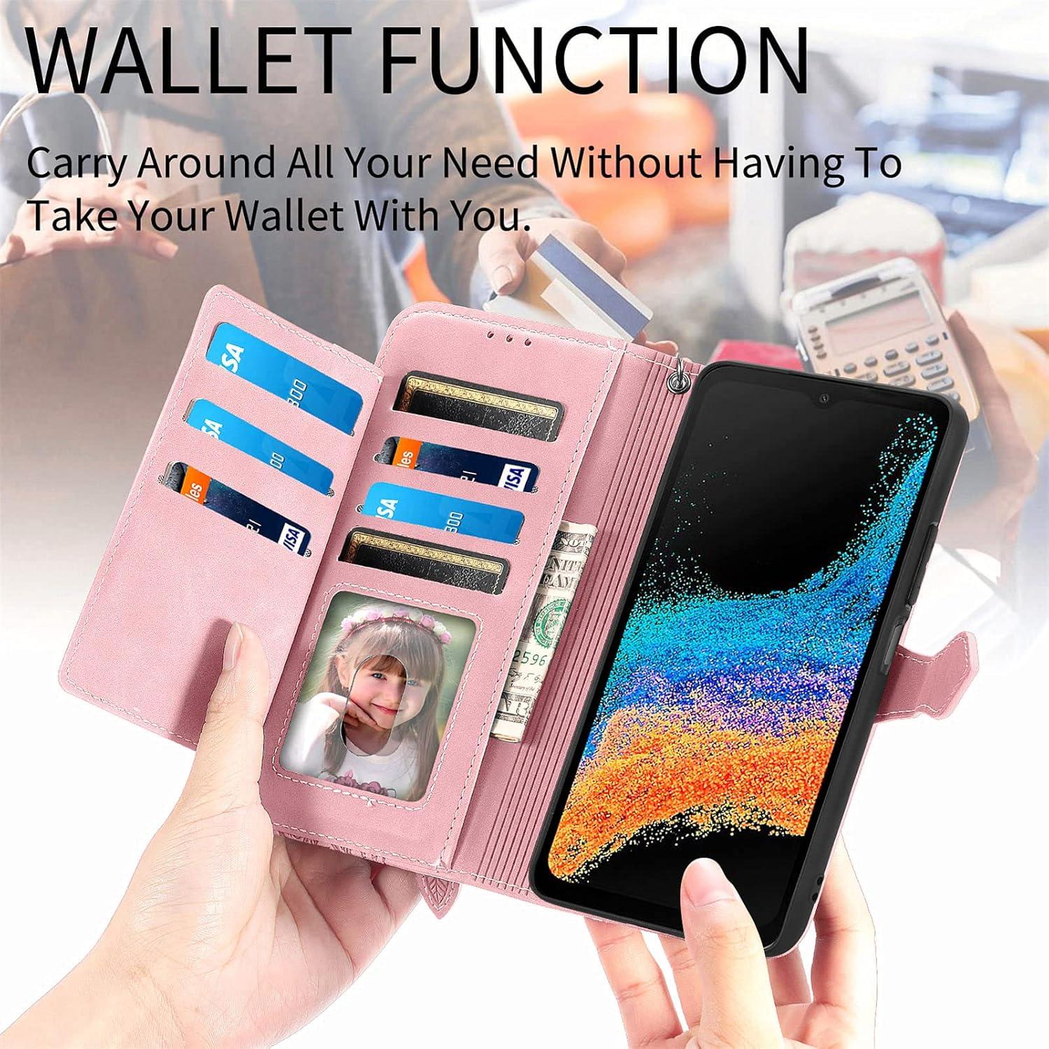Funda de Cartera DAMONDY para Cricket Outlast - Rosa, 7 Tarjetas