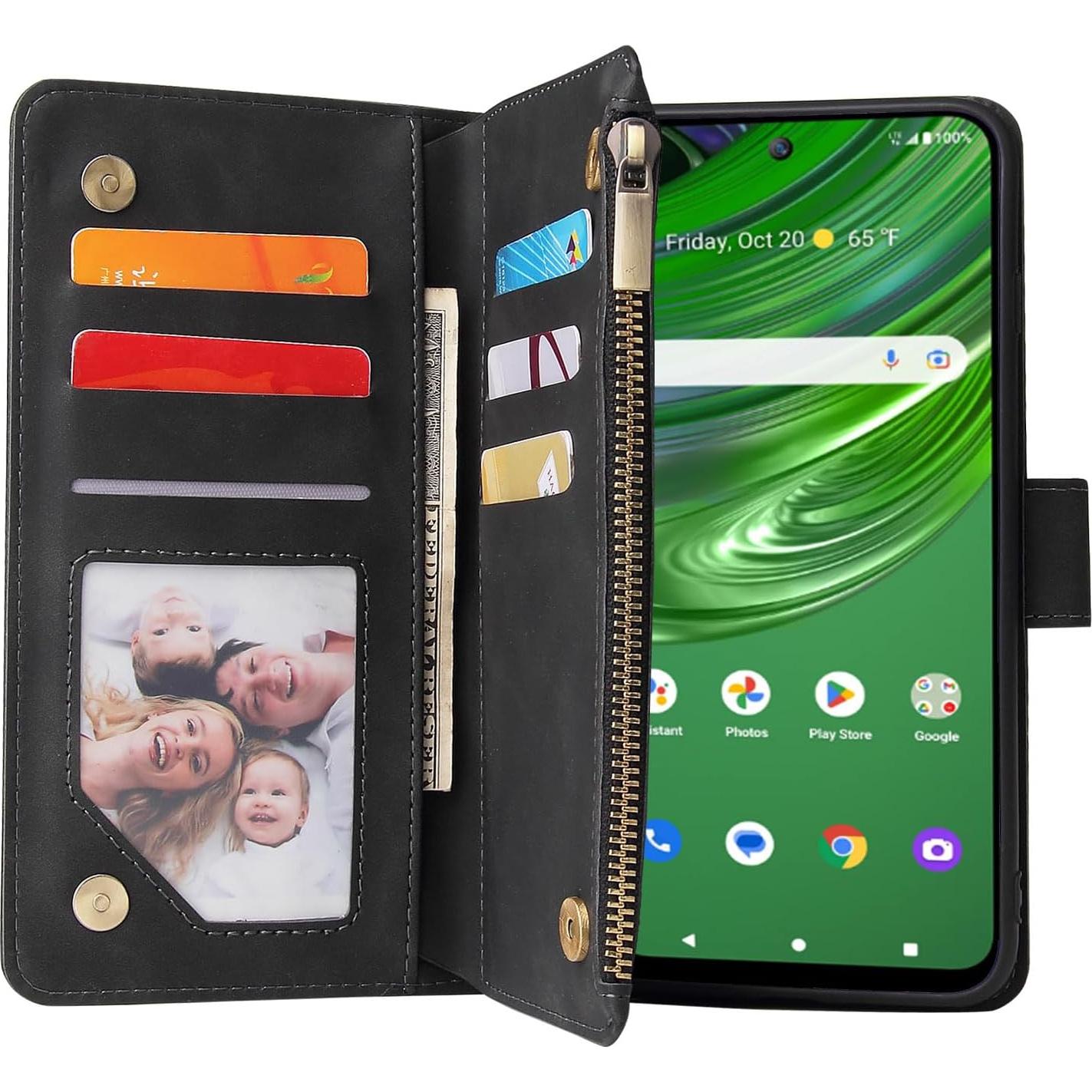 Funda de Cartera Asuwish para Cricket Outlast y AT&T Jetmore
