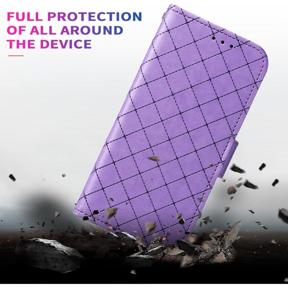 Funda Cartera ELISORLI Flip Púrpura para Cricket Vision 3/AT&T