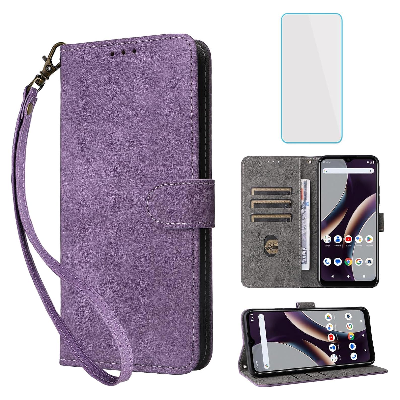 Funda billetera IUQXU para Cricket Vision Plus con bloqueo RFID