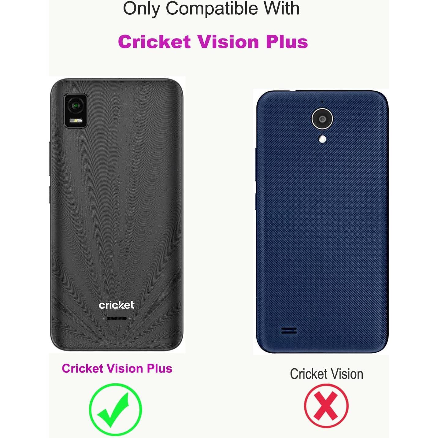 Funda billetera IUQXU para Cricket Vision Plus con bloqueo RFID