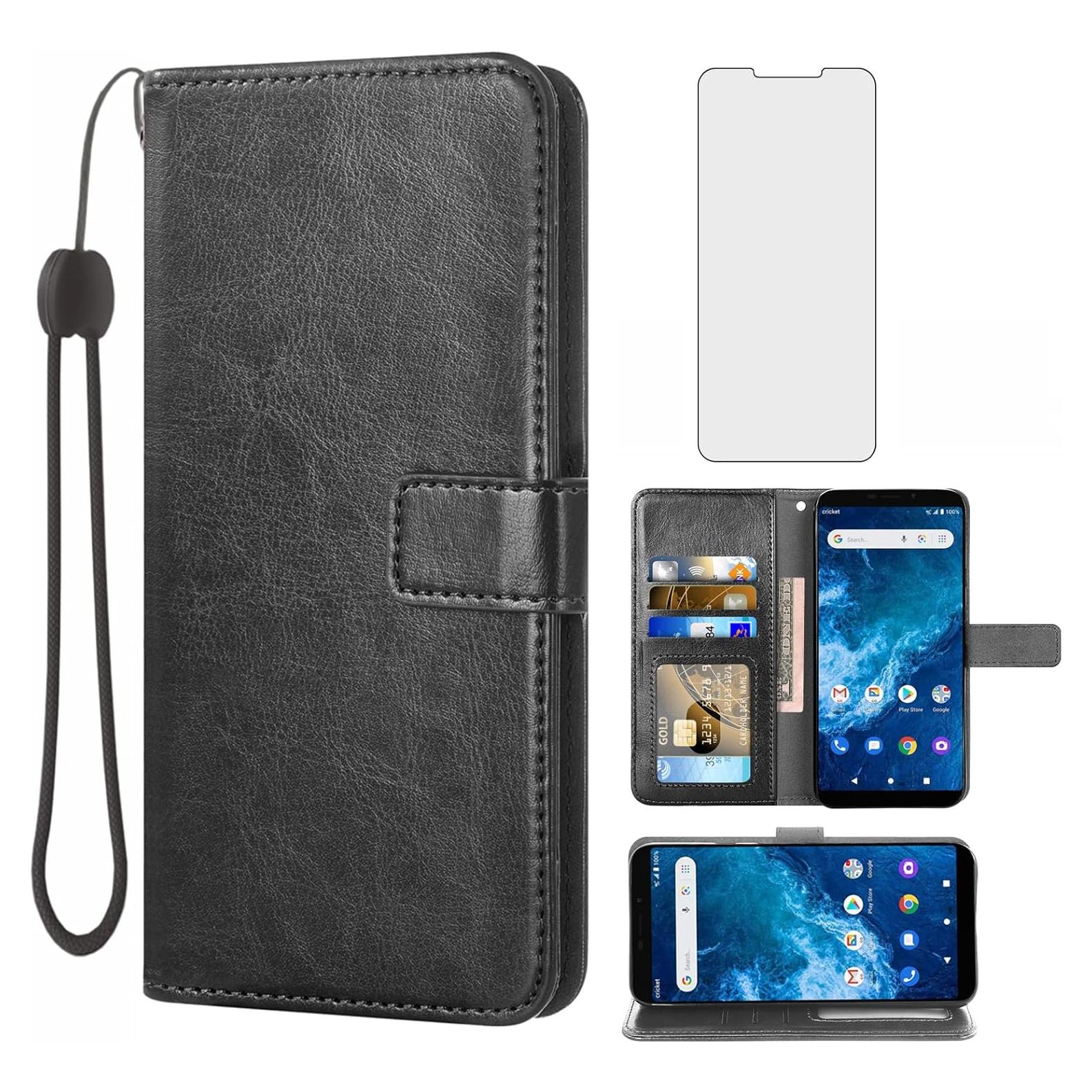 Funda de Cartera Asuwish para Cricket Icon 2 - Negro