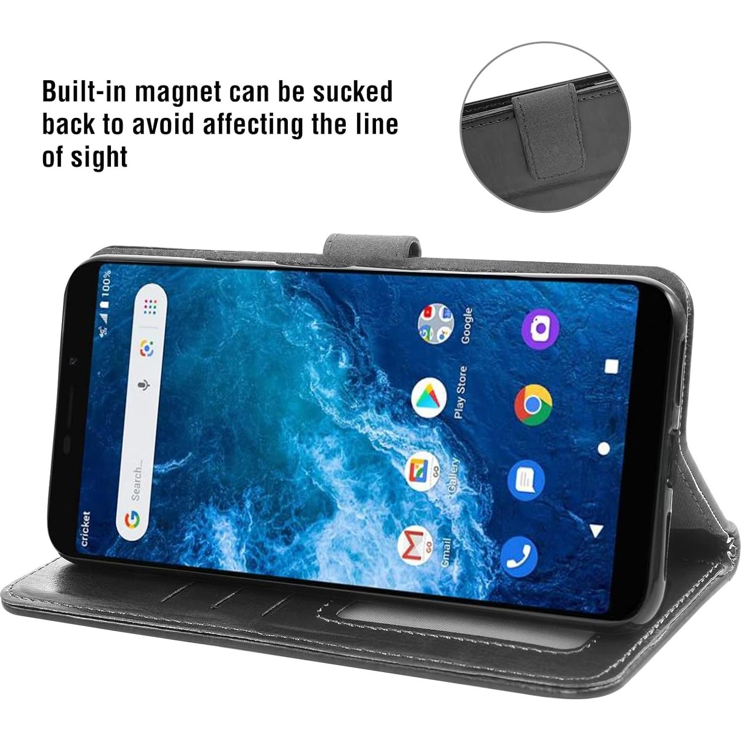 Funda de Cartera Asuwish para Cricket Icon 2 - Negro