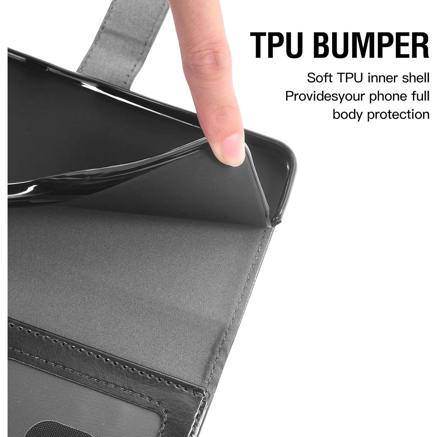 Funda de Cartera Asuwish para Cricket Icon 2 - Negro