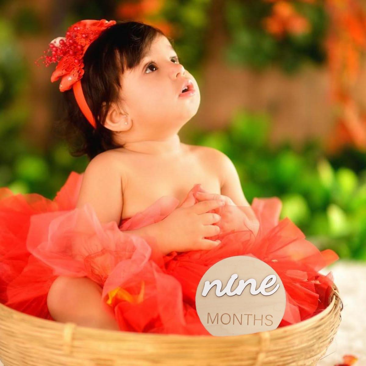 Tarjetas de Hito Mensual de Madera HJKlove - 14 Piezas 10 cm