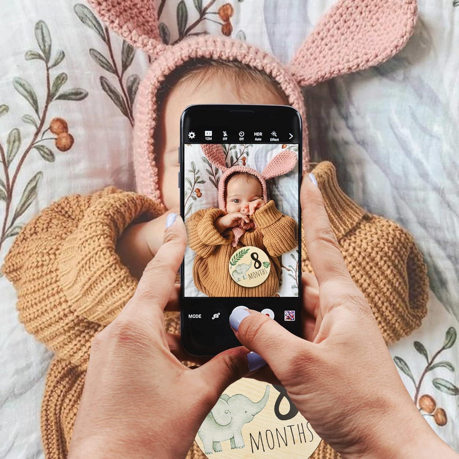 Tarjetas de Hitos Mensuales de Madera EnjoyMyDesign Safari