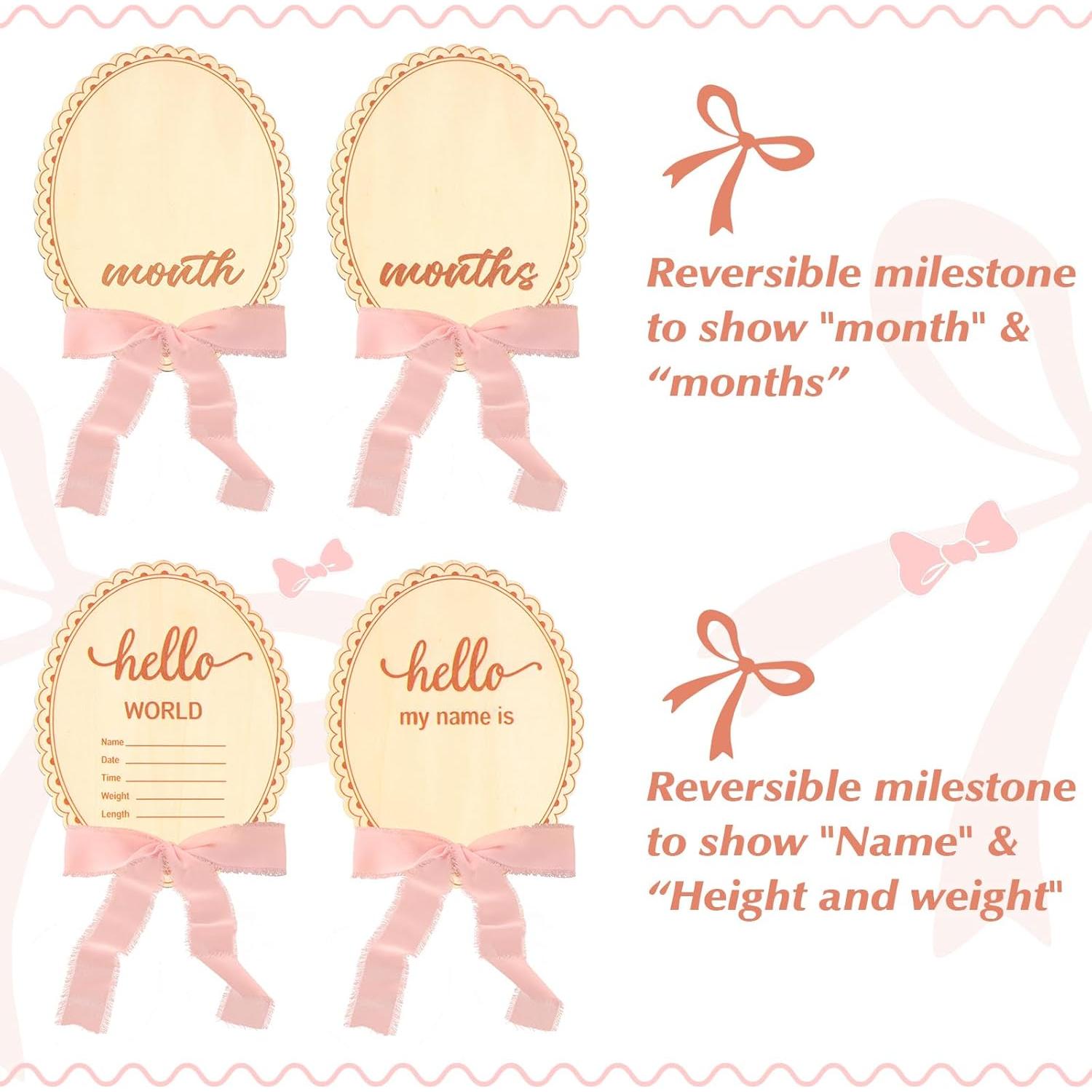 Tarjetas de Hitos Mensuales para Bebés Colingmill Oval 16x12.7cm