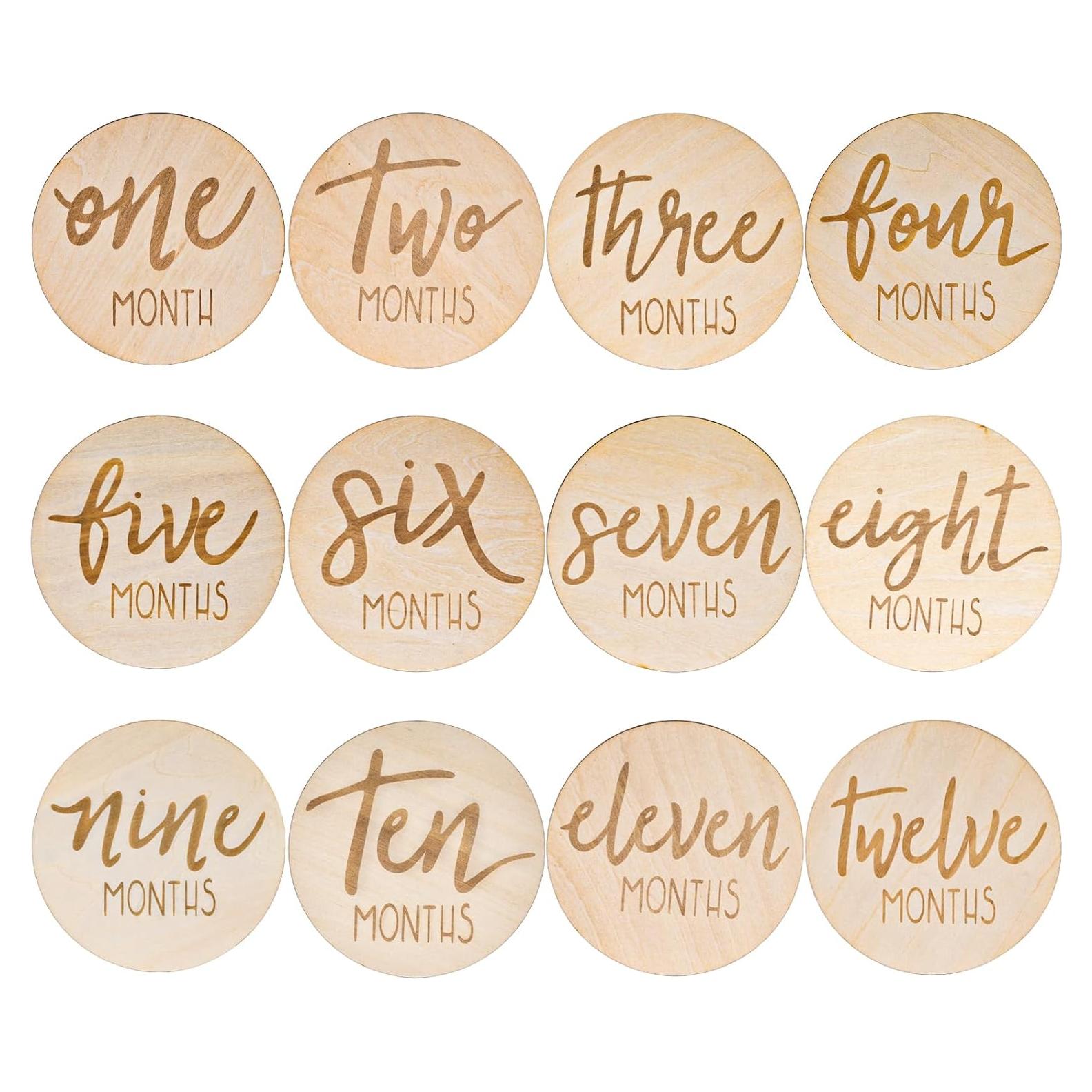 Discos de Hitos Mensuales para Bebés AMOR PRESENT 6 Piezas