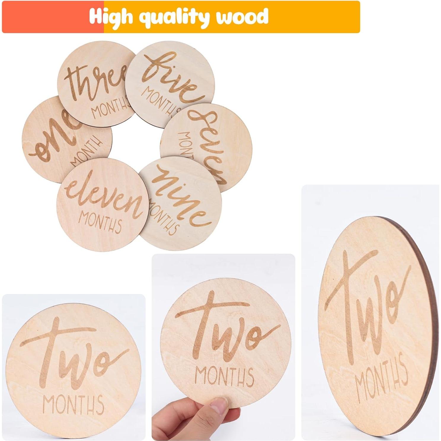 Discos de Hitos Mensuales para Bebés AMOR PRESENT 6 Piezas