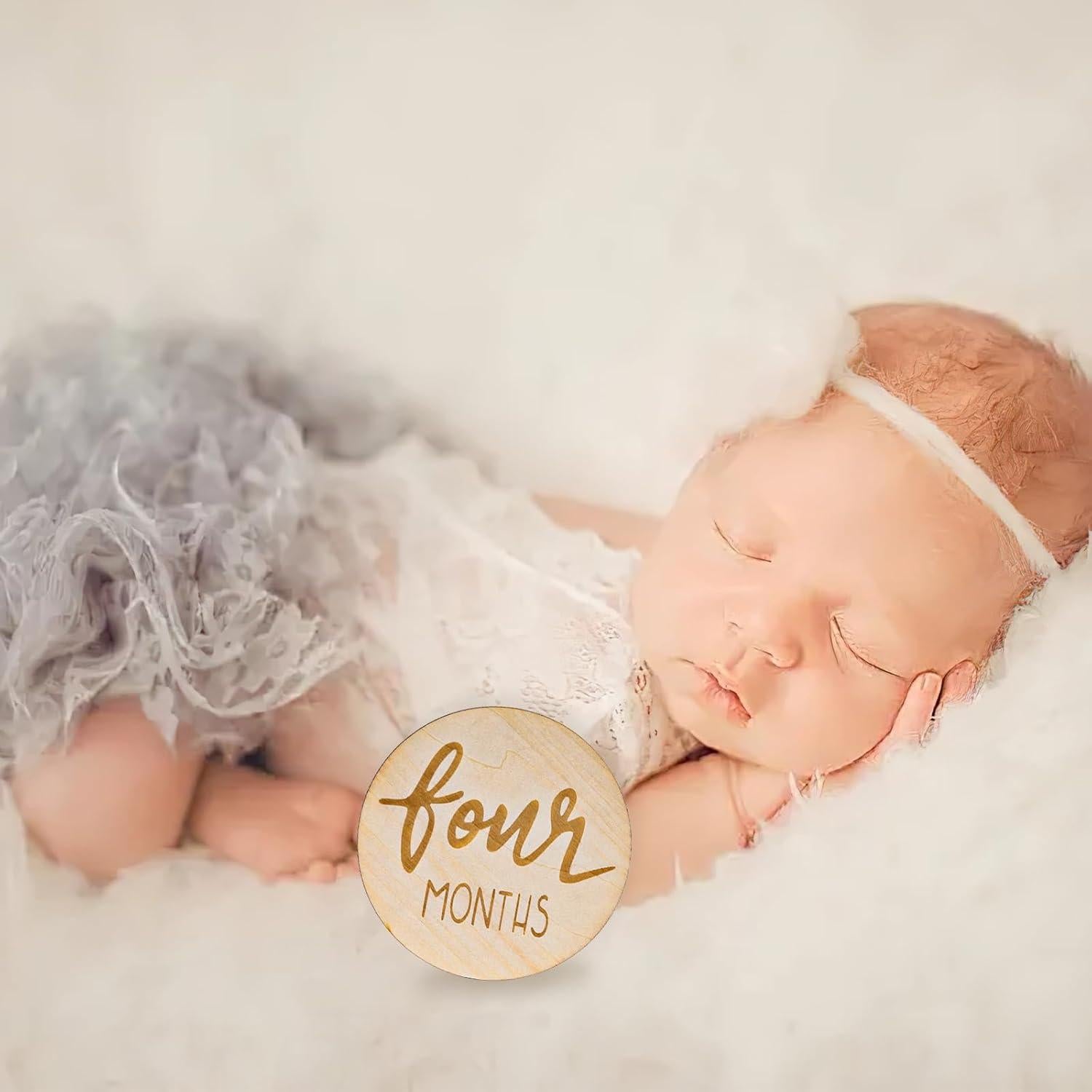 Discos de Hitos Mensuales para Bebés AMOR PRESENT 6 Piezas