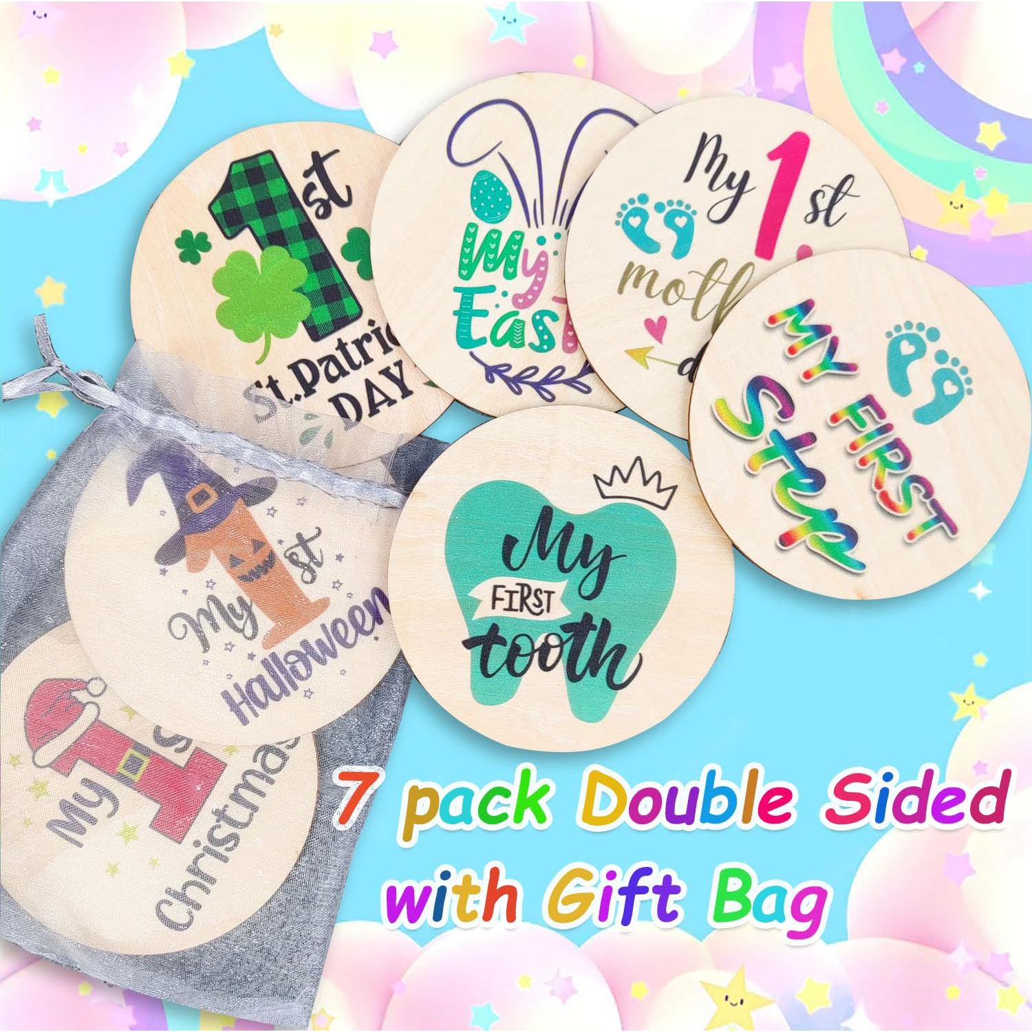 Tarjetas de Hitos Mensuales de Madera RORANIC - 7 Diseños