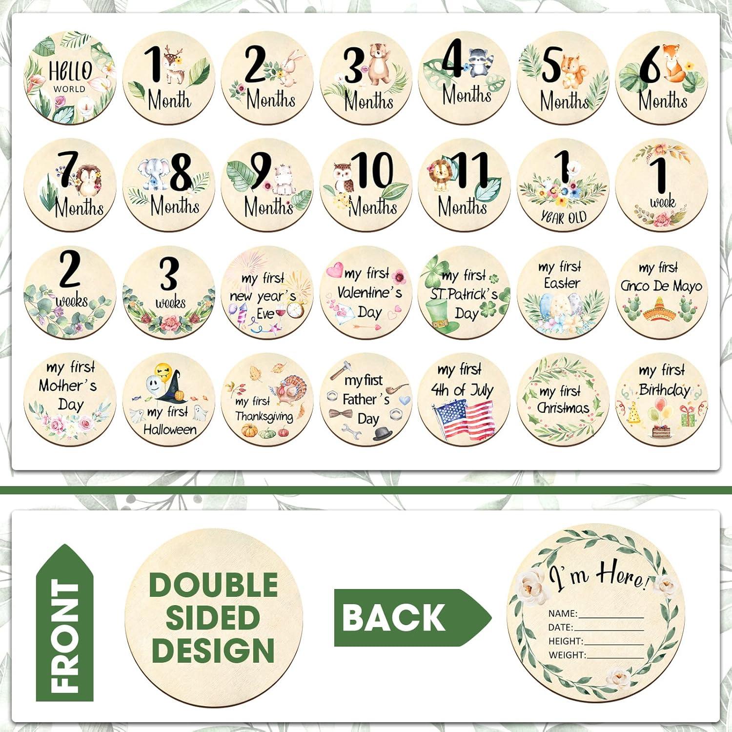 Conjunto de Carteles de Hitos Mensuales Bebé Wesiti - 31 Piezas