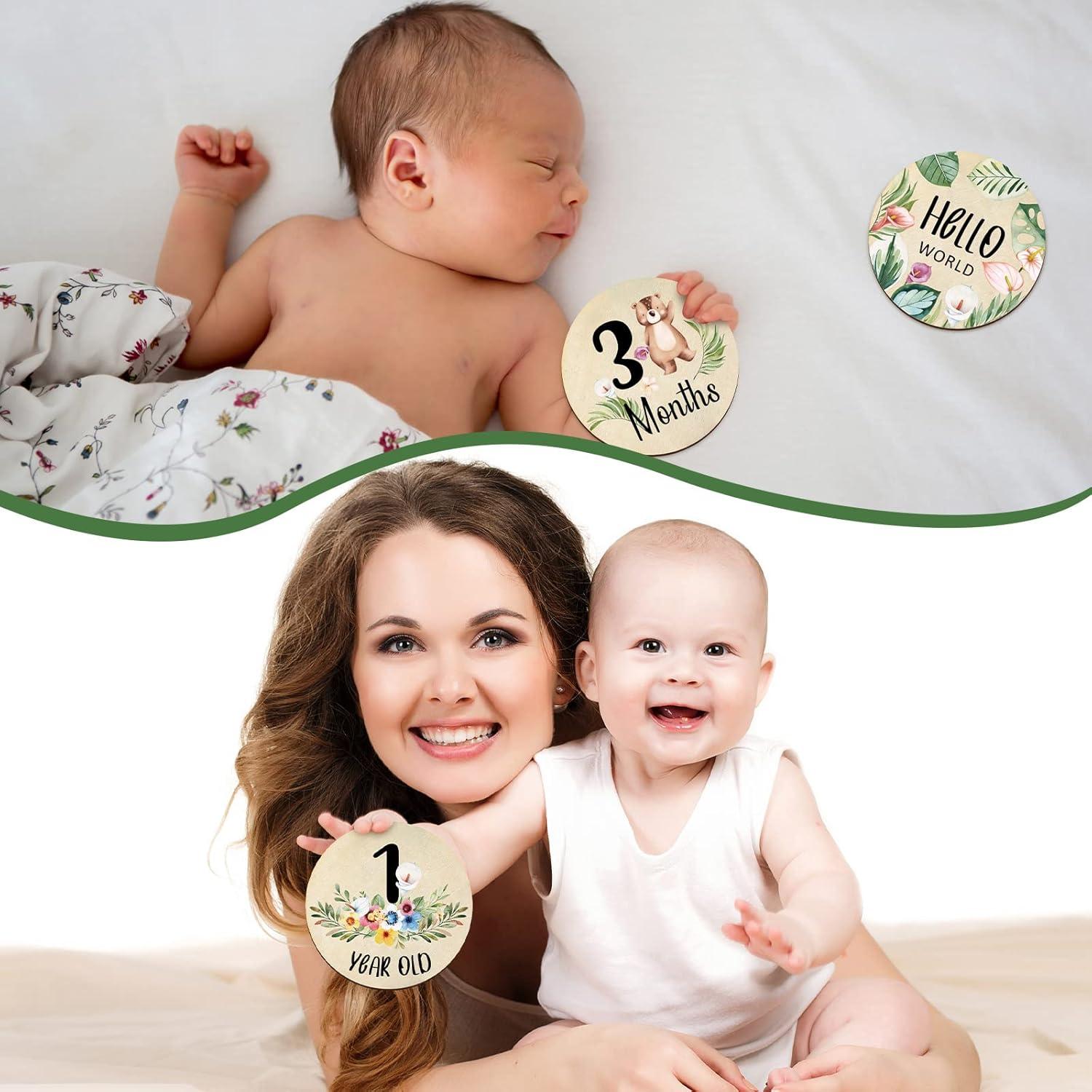 Conjunto de Carteles de Hitos Mensuales Bebé Wesiti - 31 Piezas