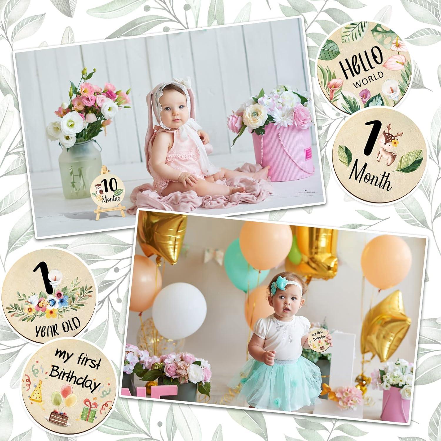 Conjunto de Carteles de Hitos Mensuales Bebé Wesiti - 31 Piezas