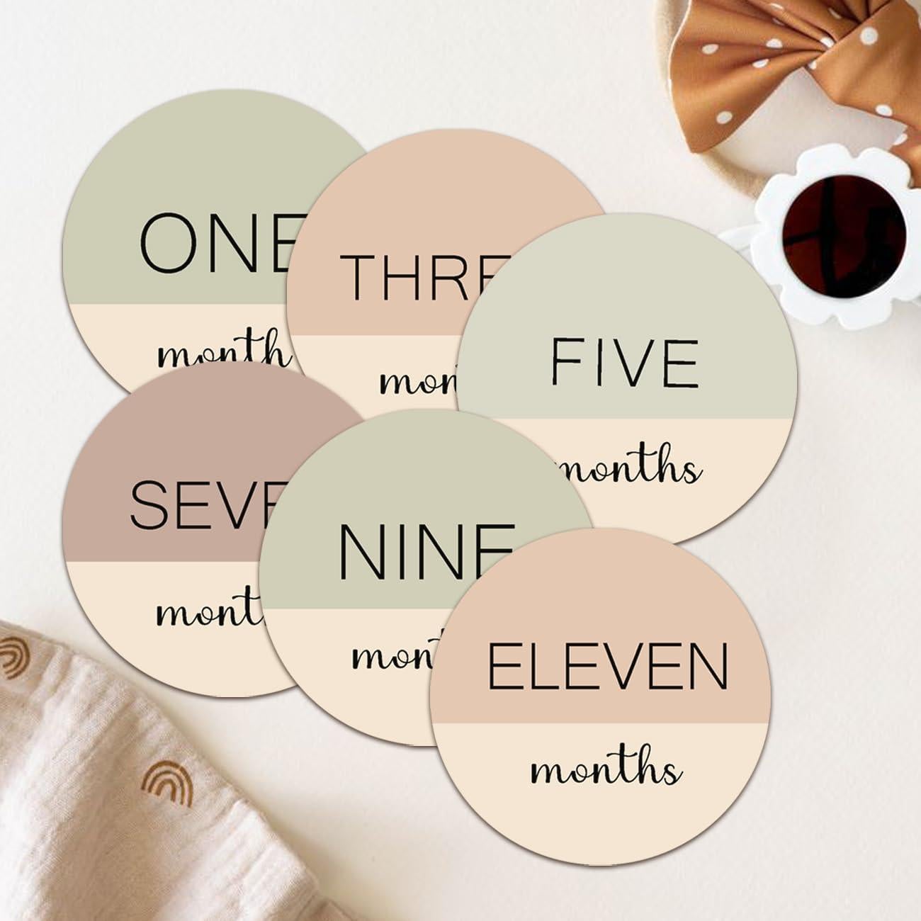 Círculos de Hitos Mensuales de Madera Cephira - 6 Unidades