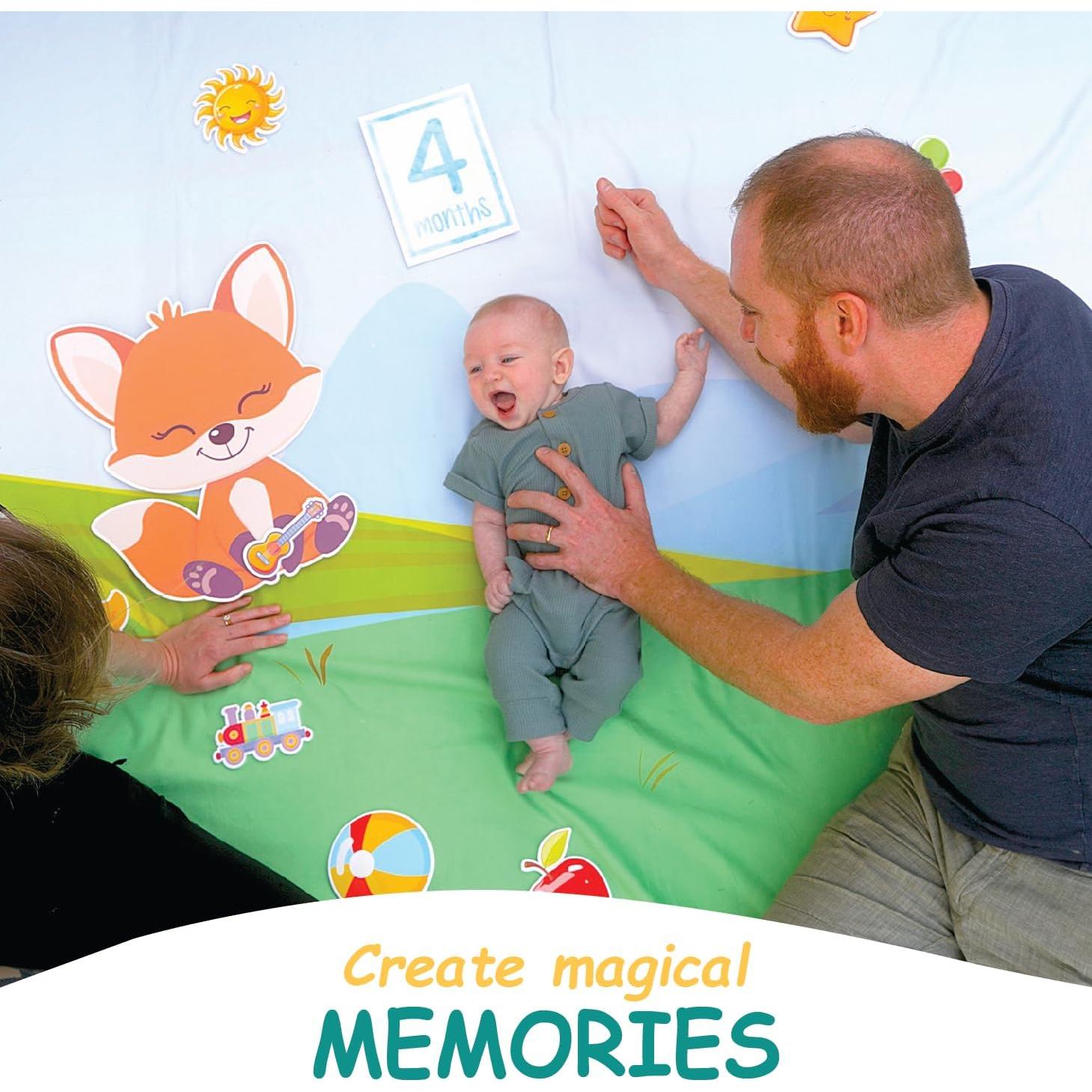 Kit de Hitos Mensuales para Bebés Sam & Lilly - Manta Reversible 170x152cm