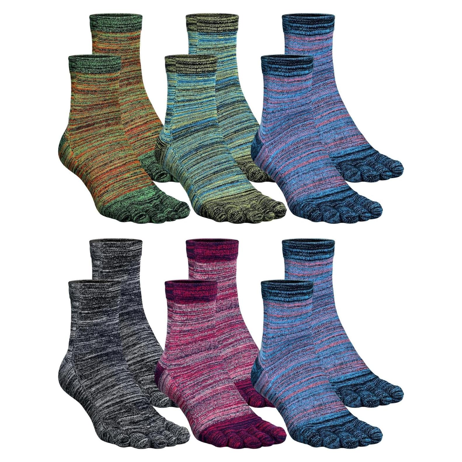 6 Pares de Calcetines de Algodón Unisex con Dedos - Transpirables