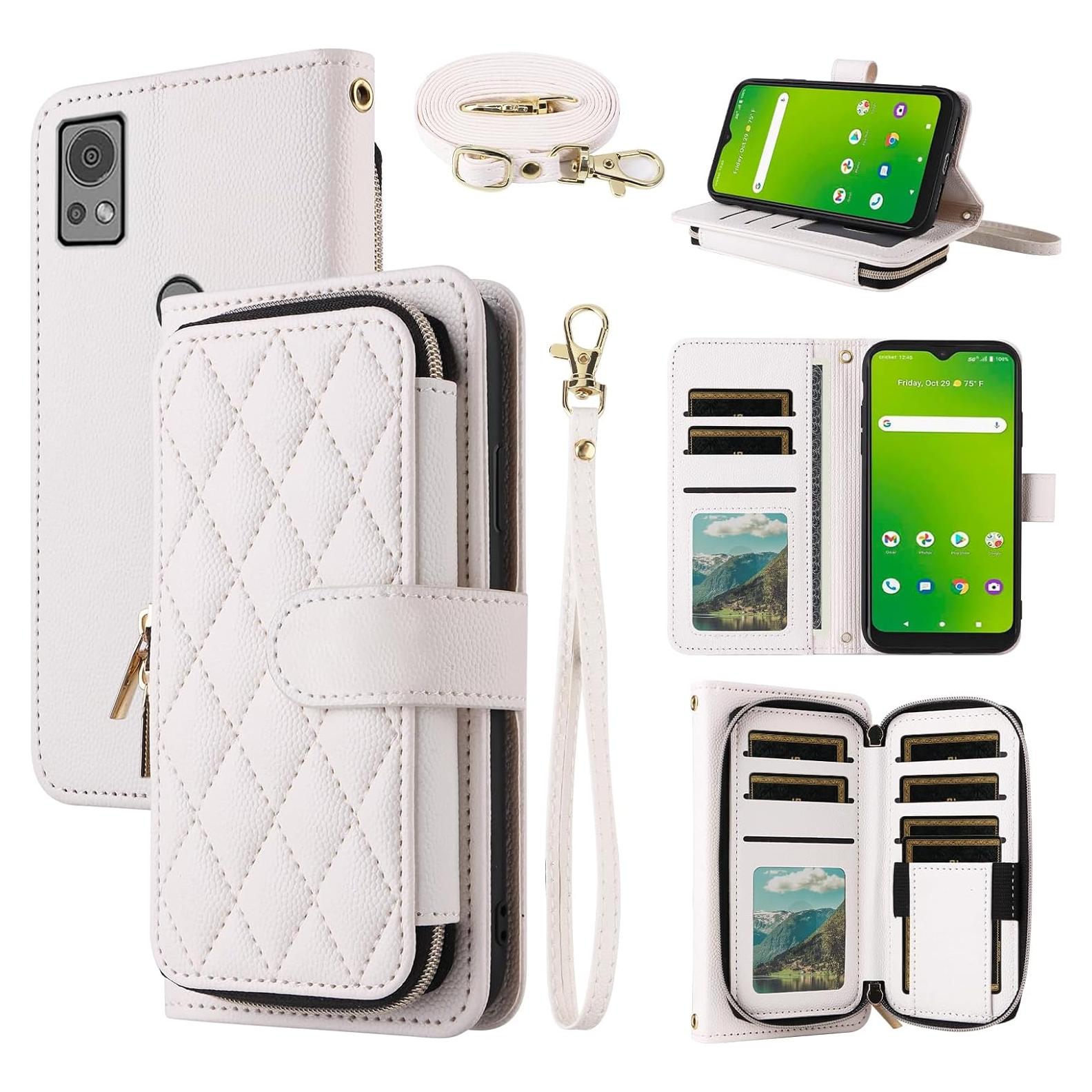 Funda de Cartera Dswteny para Cricket Icon 5 y AT&T Motivate 4