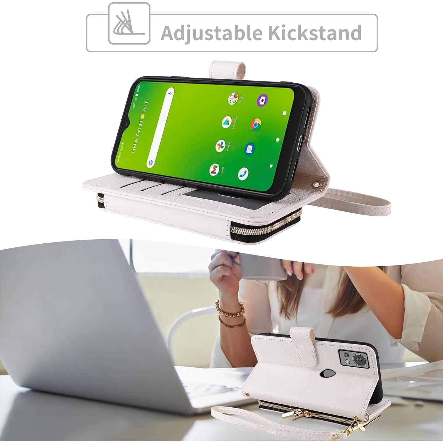 Funda de Cartera Dswteny para Cricket Icon 5 y AT&T Motivate 4