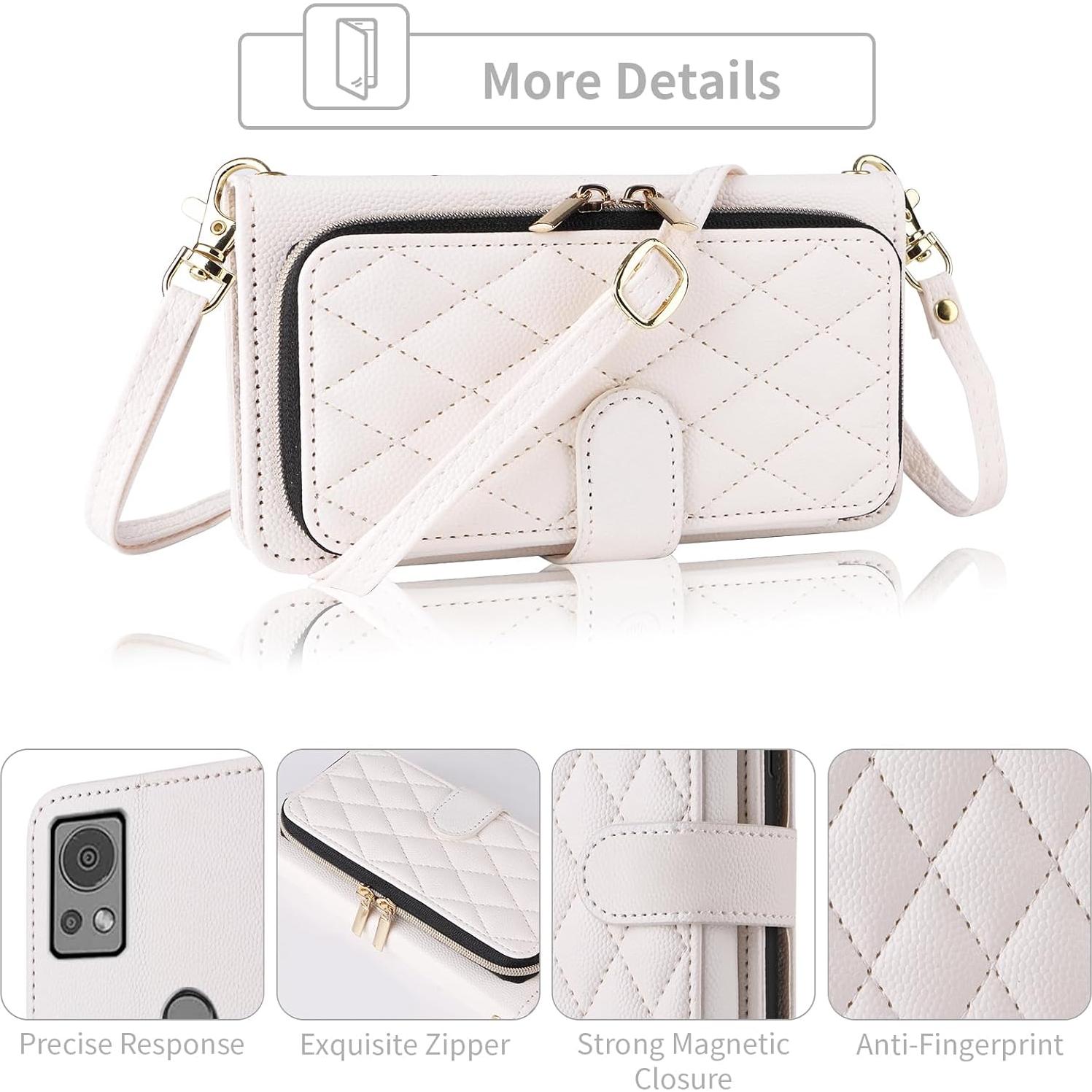 Funda de Cartera Dswteny para Cricket Icon 5 y AT&T Motivate 4