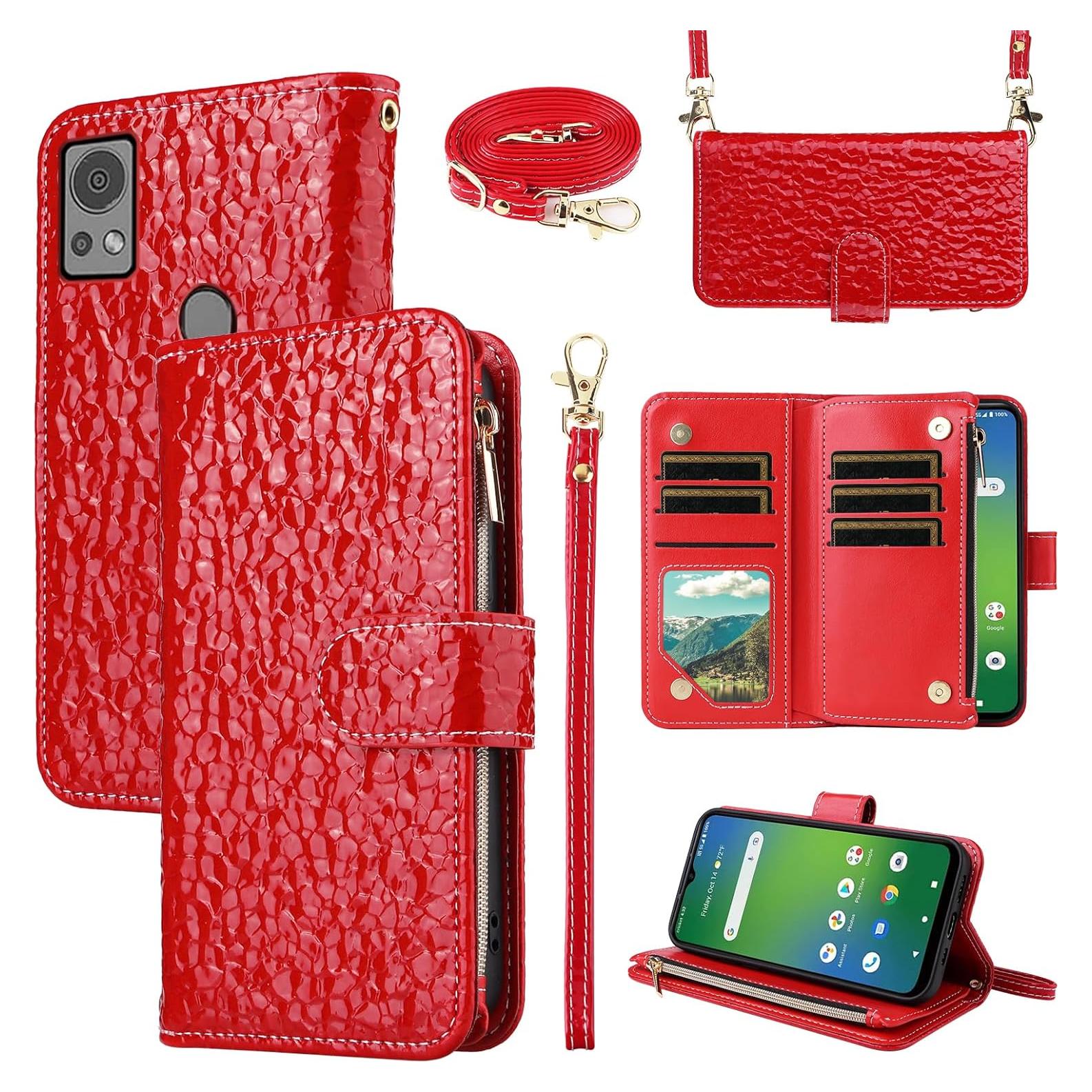 Funda billetera Furiet Roja para Cricket Icon 5 / AT&T Motivate 4