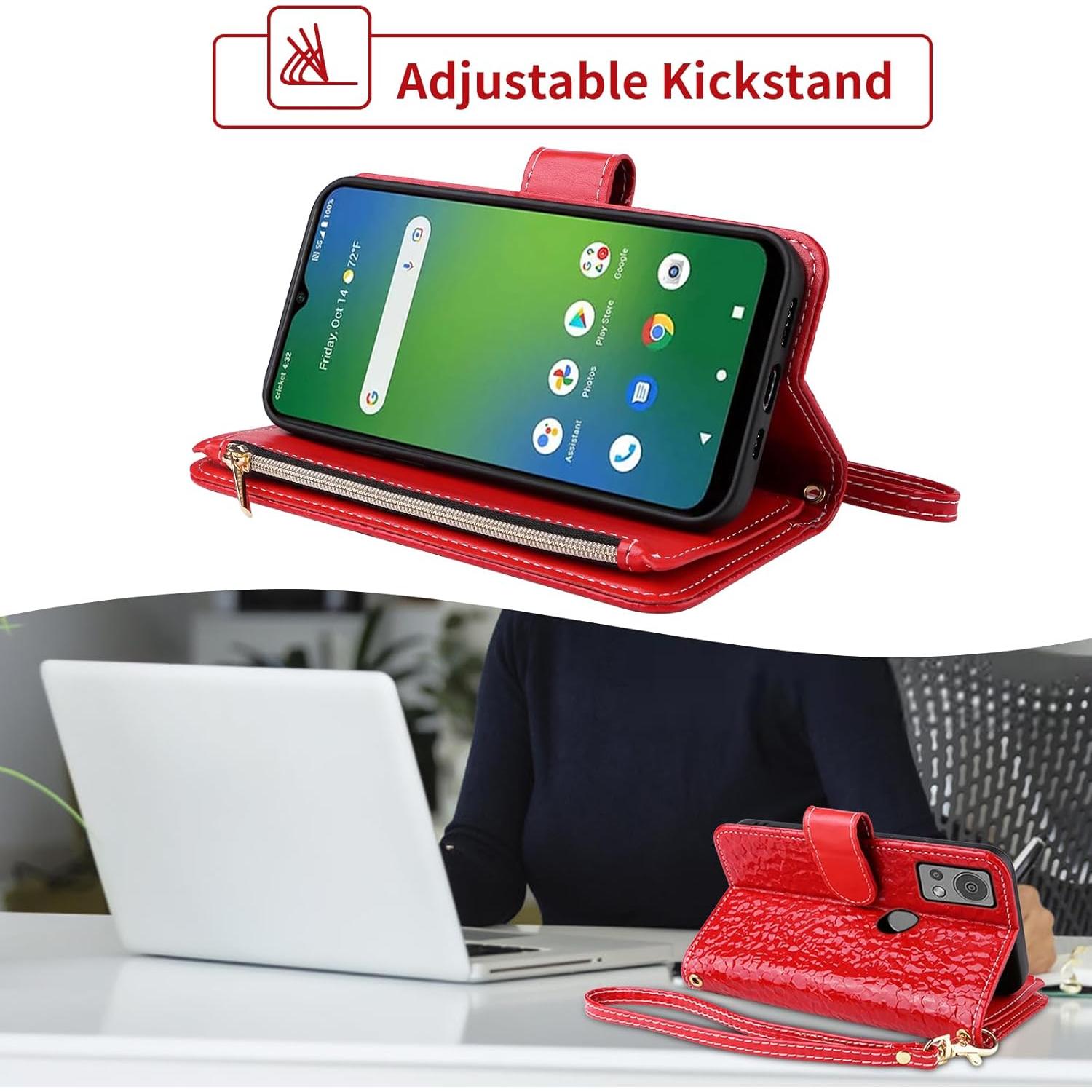 Funda billetera Furiet Roja para Cricket Icon 5 / AT&T Motivate 4