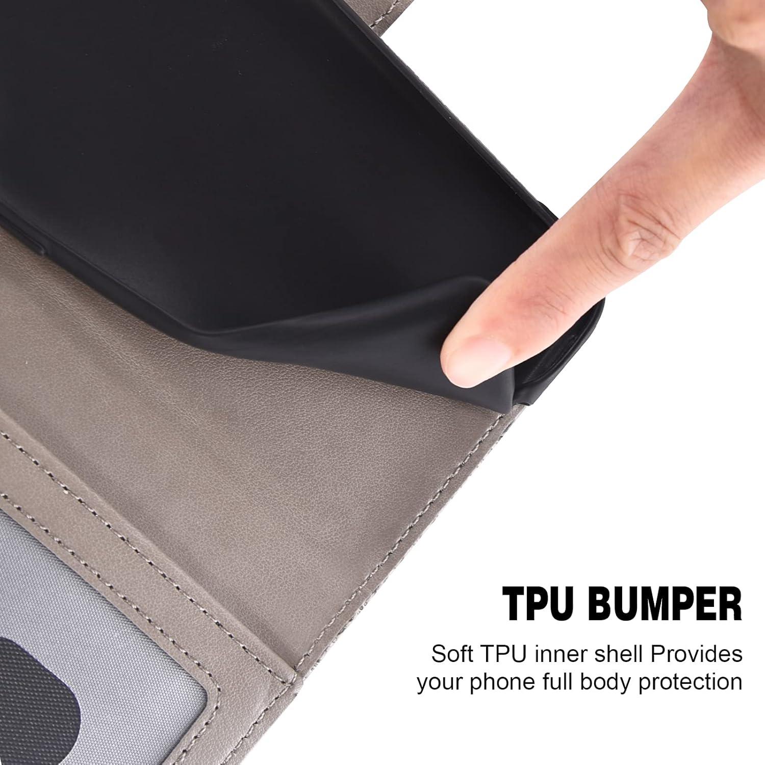 Funda de teléfono Asuwish para Cricket Icon 3/Splendor/AT&T Motivate 2 con protector de pantalla y soporte de billetera