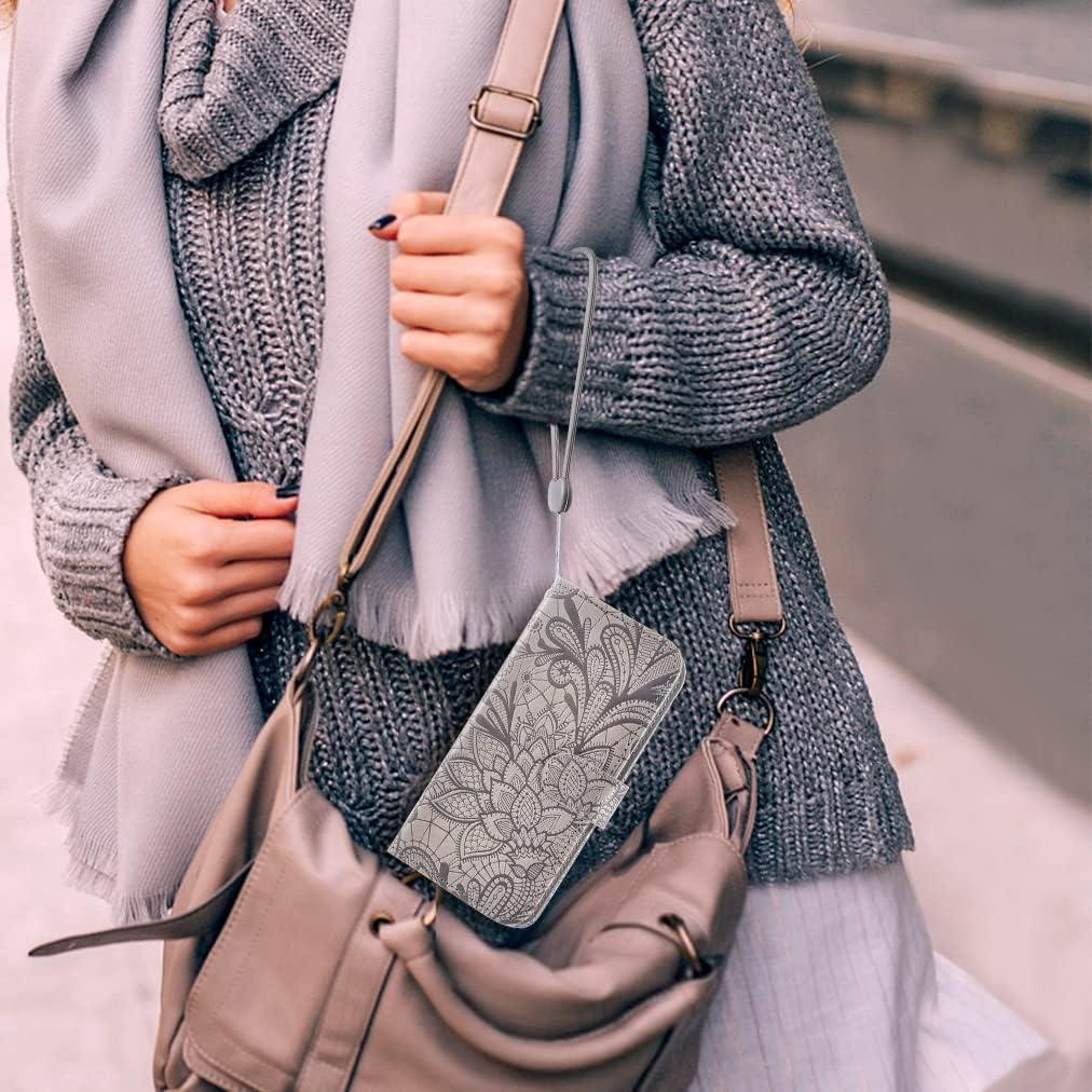 Funda de teléfono Asuwish para Cricket Icon 3/Splendor/AT&T Motivate 2 con protector de pantalla y soporte de billetera