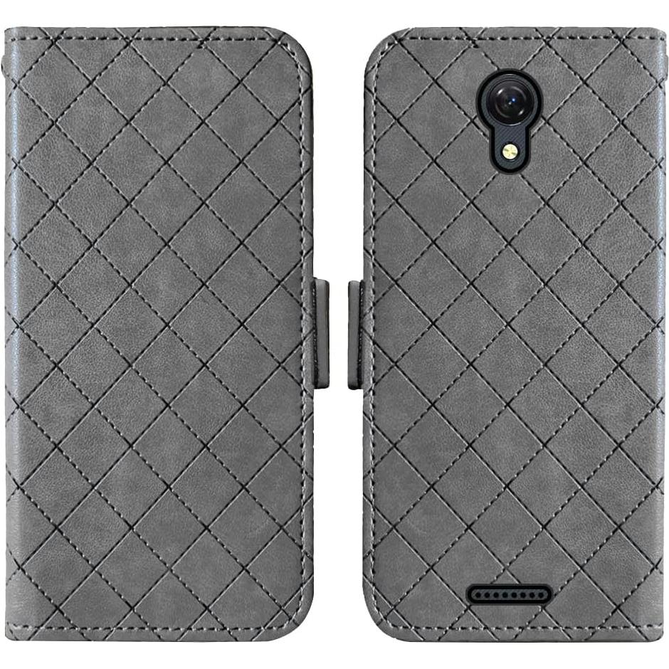 Funda Cartera ELISORLI Flip Gris para Cricket Icon 2 y AT&T