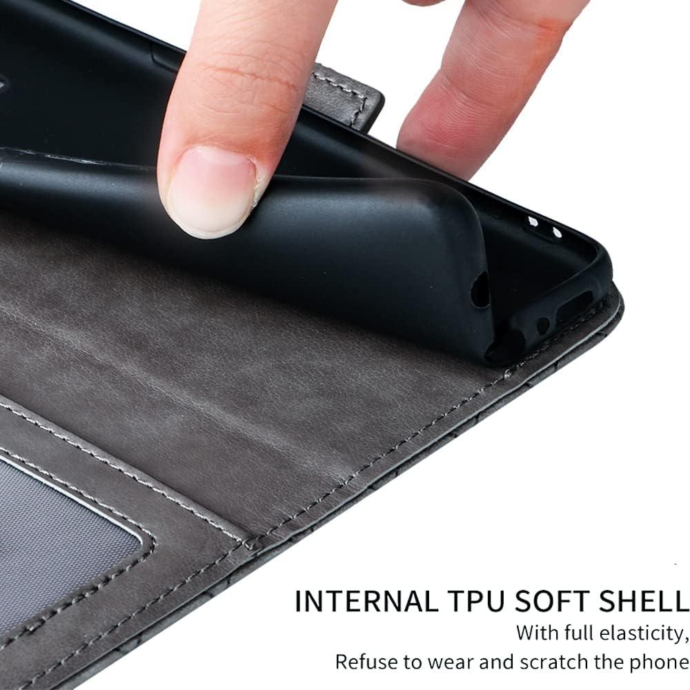 Funda Cartera ELISORLI Flip Gris para Cricket Icon 2 y AT&T