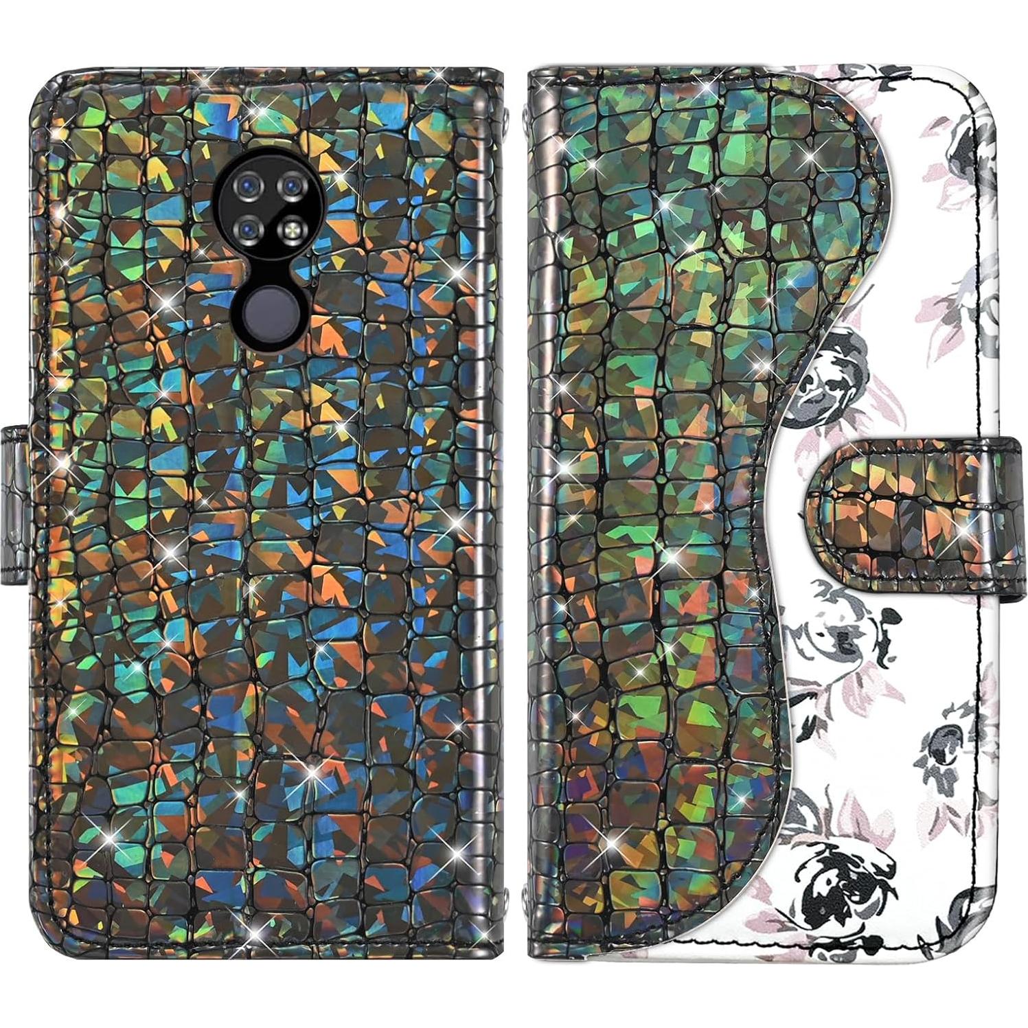 Funda Flip Dibosom para Cricket Ovation Negra con Soporte y Tarjetero