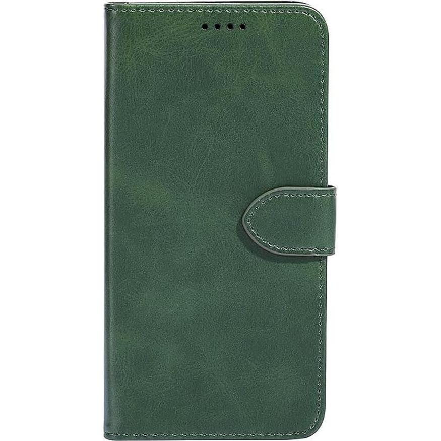 Funda de cuero verde para Cricket Debut S2 / AT&T Calypso 4 con soporte y ranuras