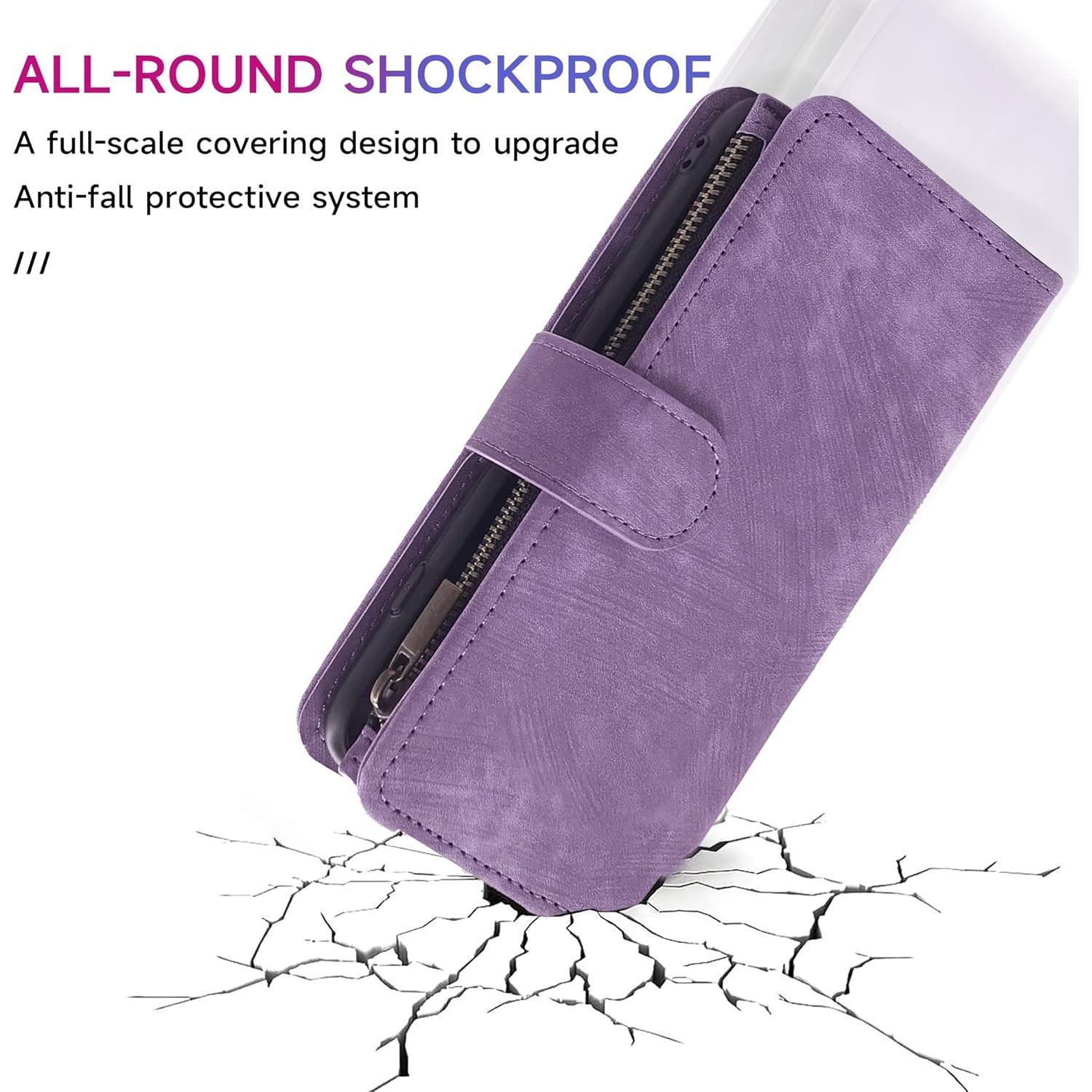 Funda de Cuero Premium Dibosom para Cricket Innovate E 5G Púrpura