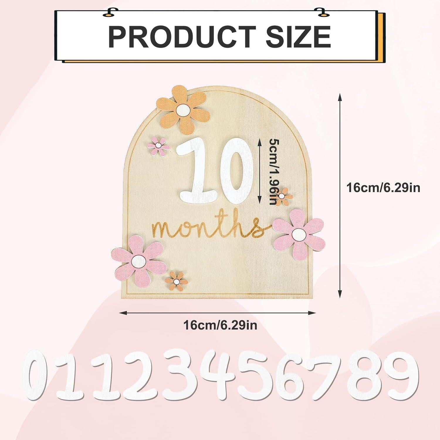 Tarjetas de Hitos Mensuales Sibba Baby 11 Pcs Madera 16x16 cm