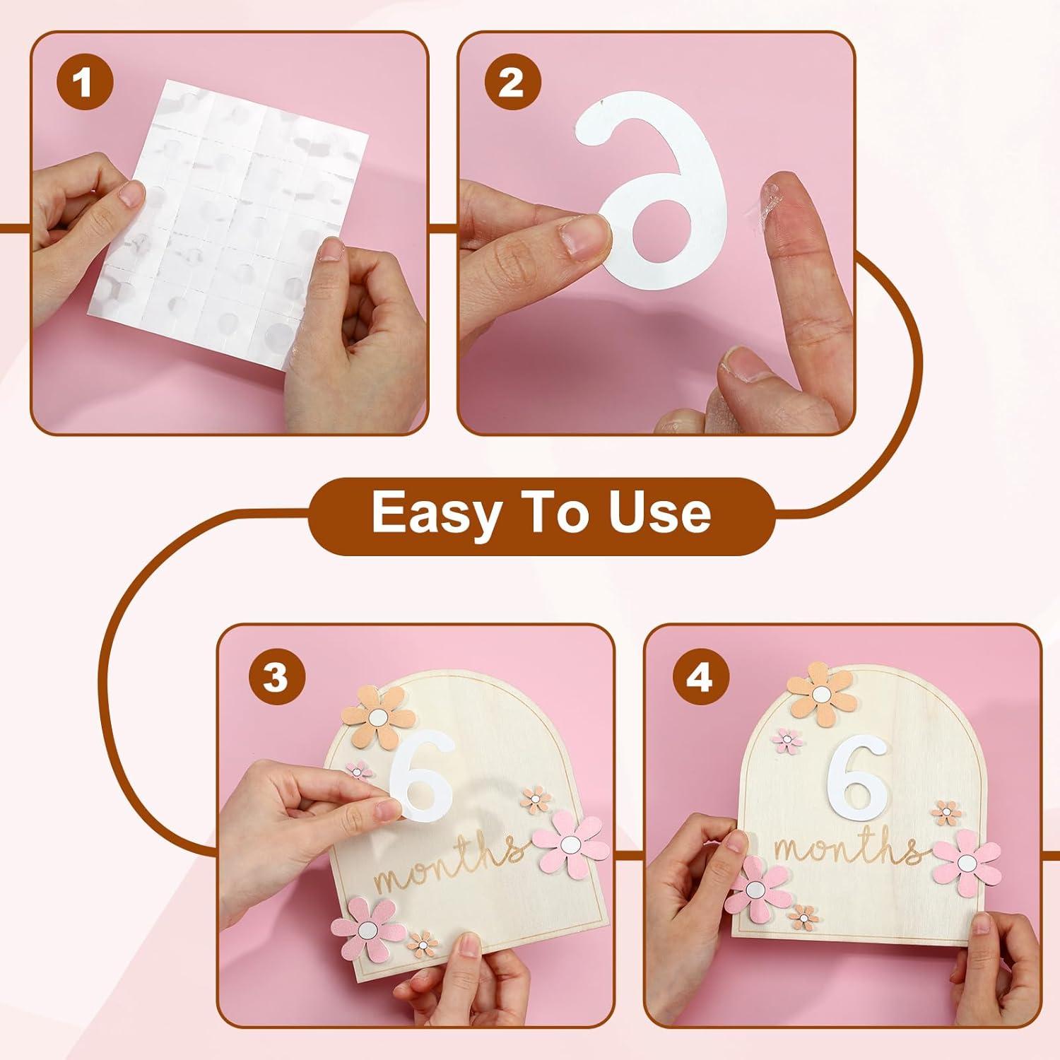 Tarjetas de Hitos Mensuales Sibba Baby 11 Pcs Madera 16x16 cm