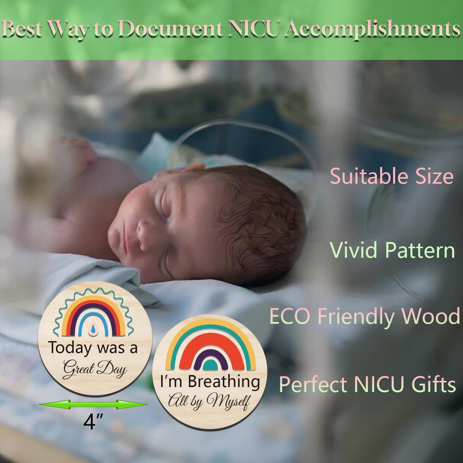 Tarjetas de Hitos NICU de Madera RORANIC - 14 Diseños Reversibles