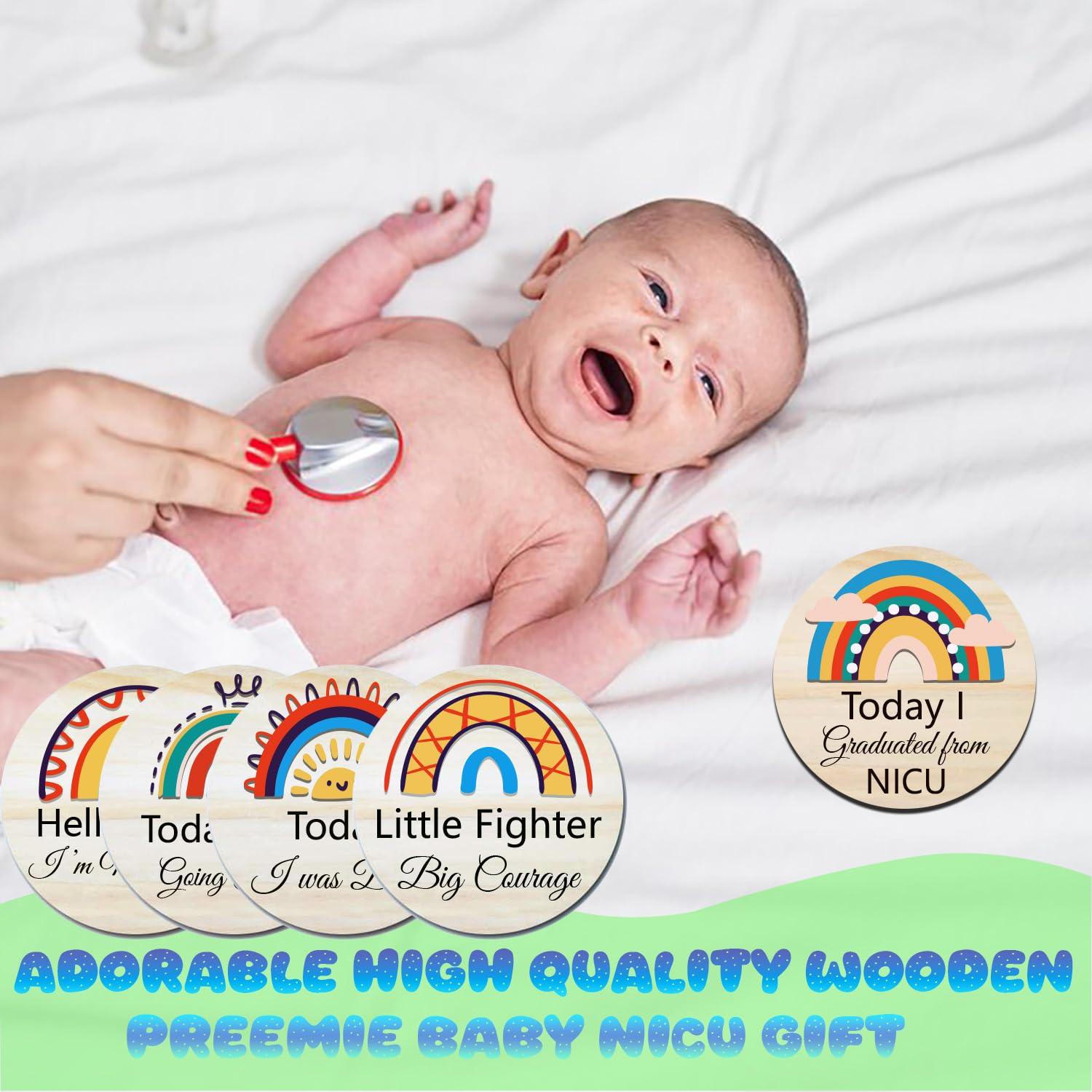 Tarjetas de Hitos NICU de Madera RORANIC - 14 Diseños Reversibles