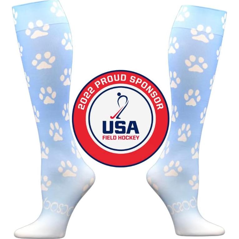 Calcetines Antideslizantes Hocsocx Paws Azules para Fútbol y Esquí