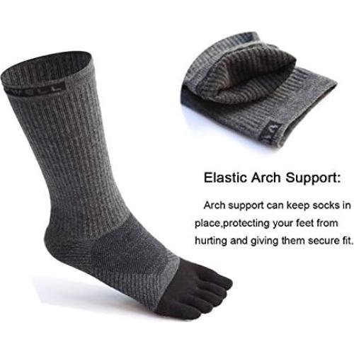 Calcetines de Dedos VWELL de Algodón para Correr, 3 Pares, Talla 7-11