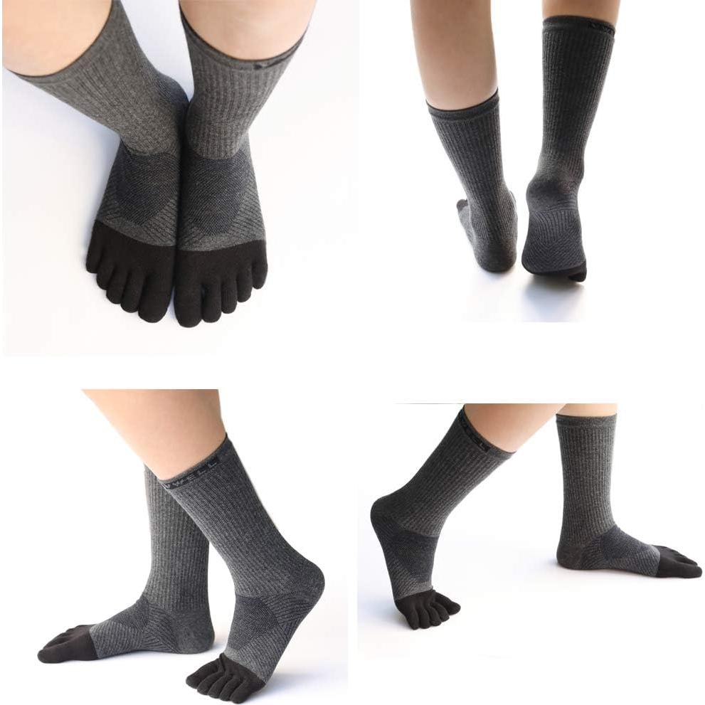 Calcetines de Dedos VWELL de Algodón para Correr, 3 Pares, Talla 7-11