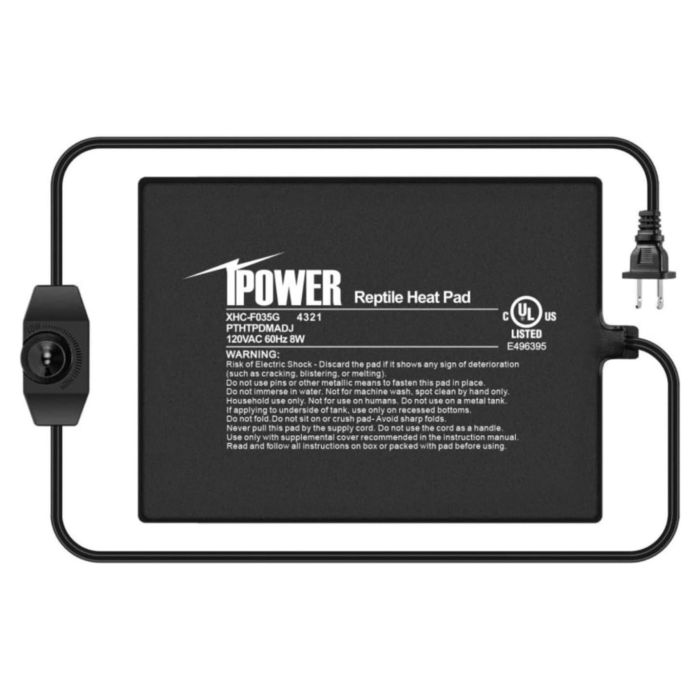 Almohadilla Térmica para Reptiles iPower 15x20cm 8W Ajustable