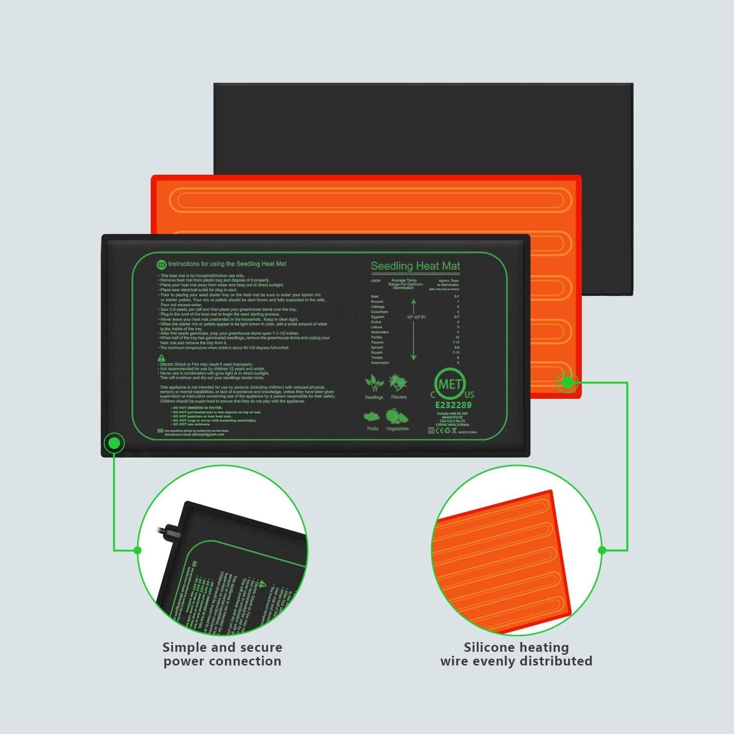 Alfombrilla Térmica para Semillas AWLYLNLL 25.4x52.7cm 21W
