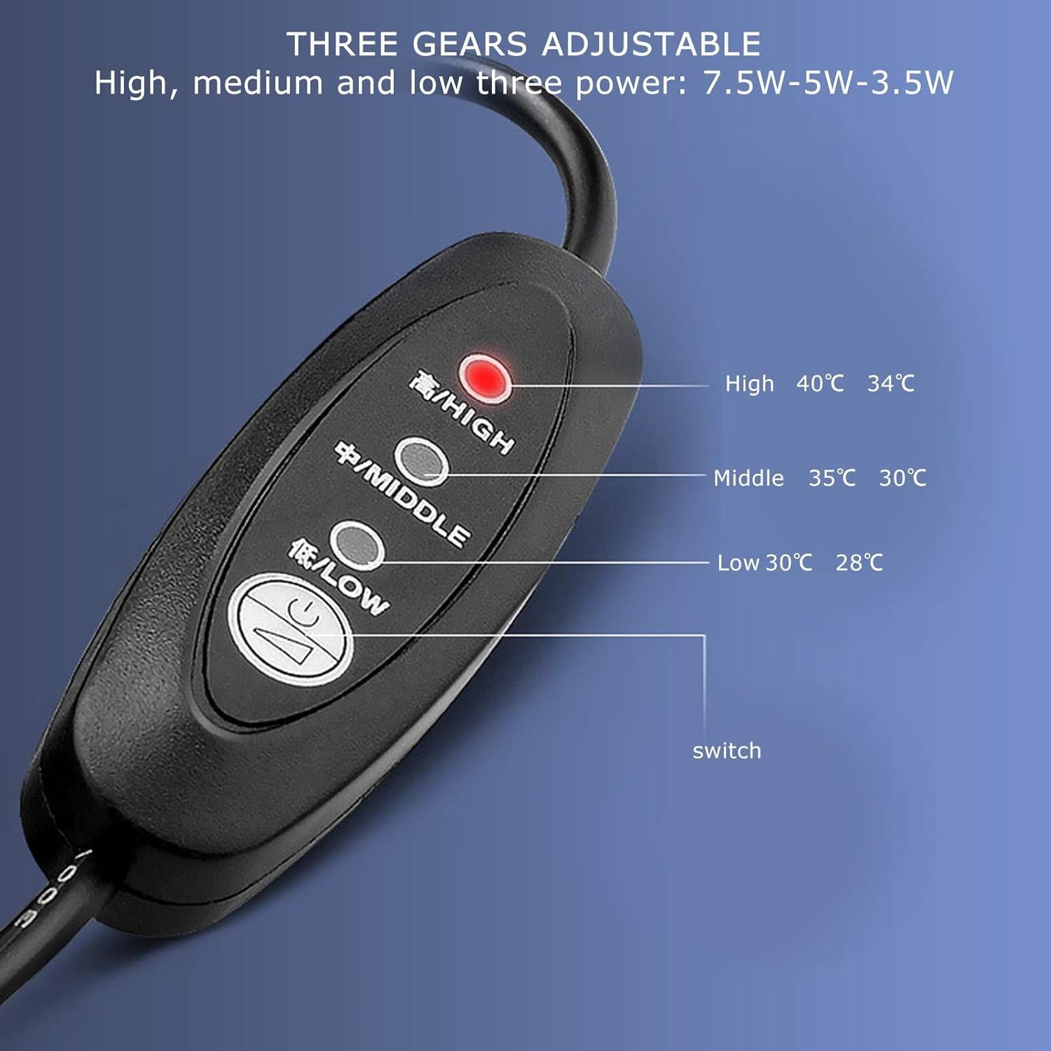 Almohadilla Térmica USB KUIDAMOS para Reptiles 20x10 cm