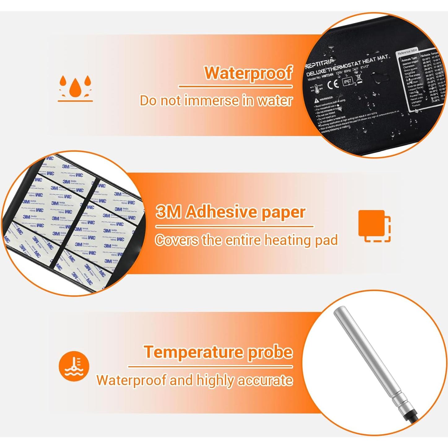 Almohadilla Térmica para Reptiles REPTITRIP 20.3x30.5cm 24W